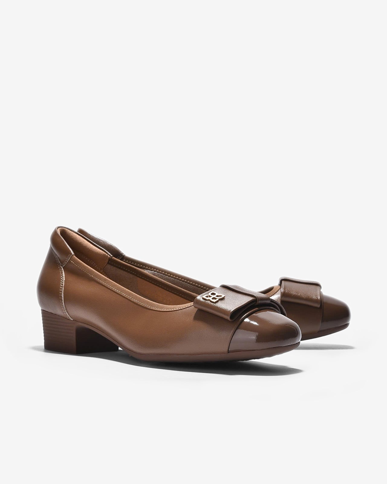 Giày Cao Gót Zuciani Nơ Đính Hoa 4 Lá-GCL23-Nâu Color2