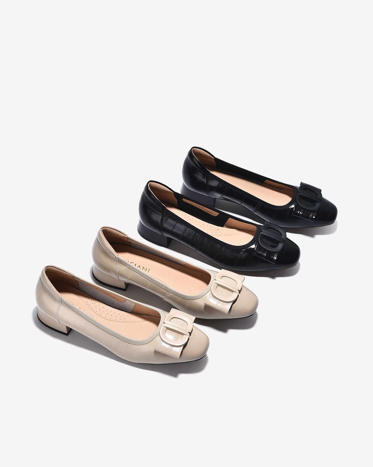 Giày Cao Gót Zuciani Da Bóng Dập Vân-GCL24-Cafe Color1