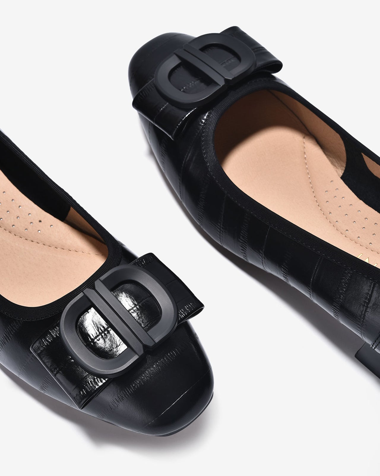 Giày Cao Gót Zuciani Da Bóng Dập Vân-GCL24-Đen Color2