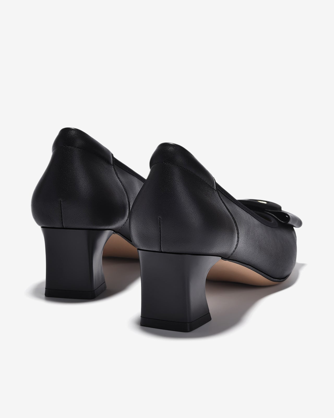 Giày Cao Gót Zuciani Mũi Phối Da Bóng Đính Khoá Nơ-GCM04-Đen Color2