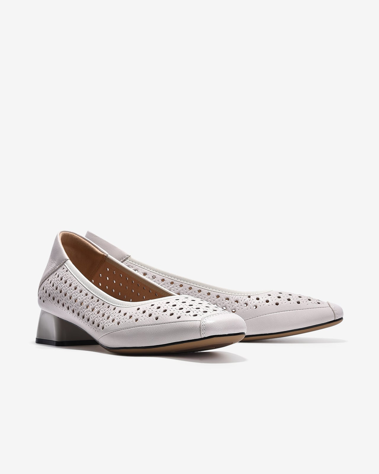 Giày Cao Gót Zuciani Đục Lỗ-GCM07-Trắng Color2