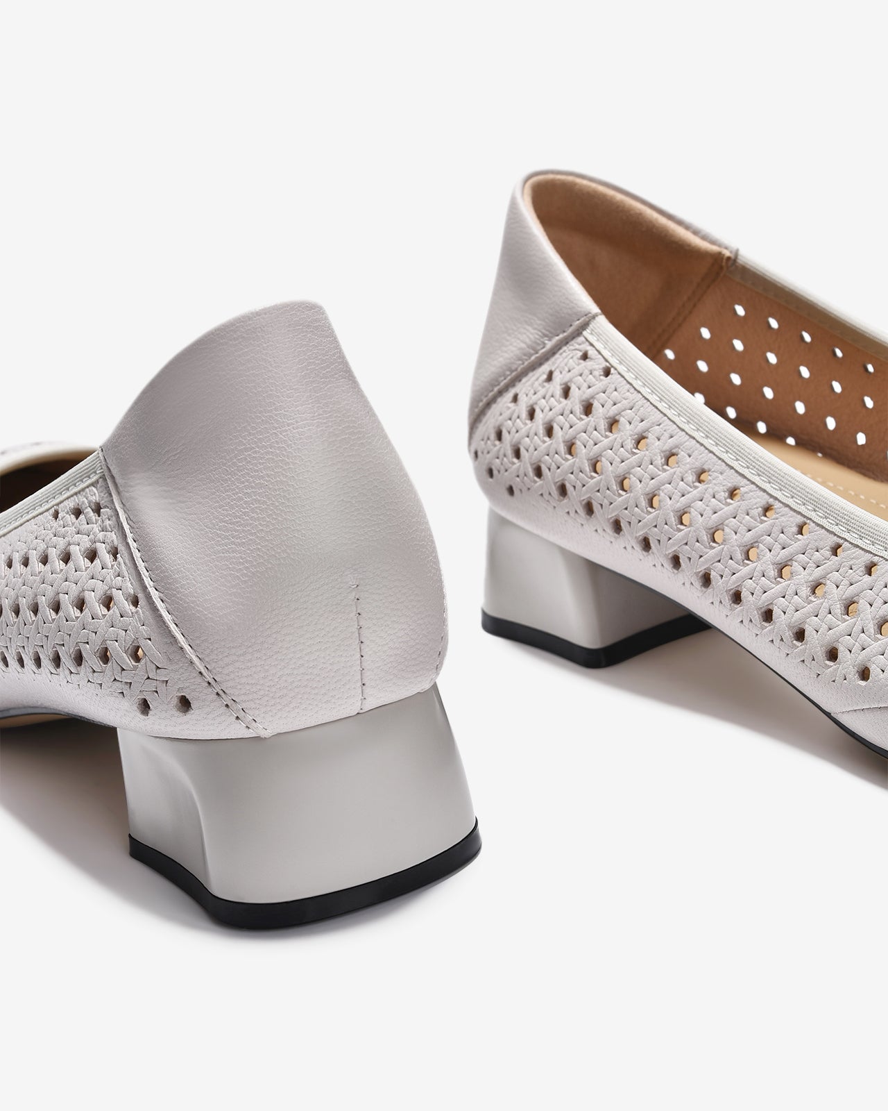 Giày Cao Gót Zuciani Đục Lỗ-GCM07-Trắng Color2