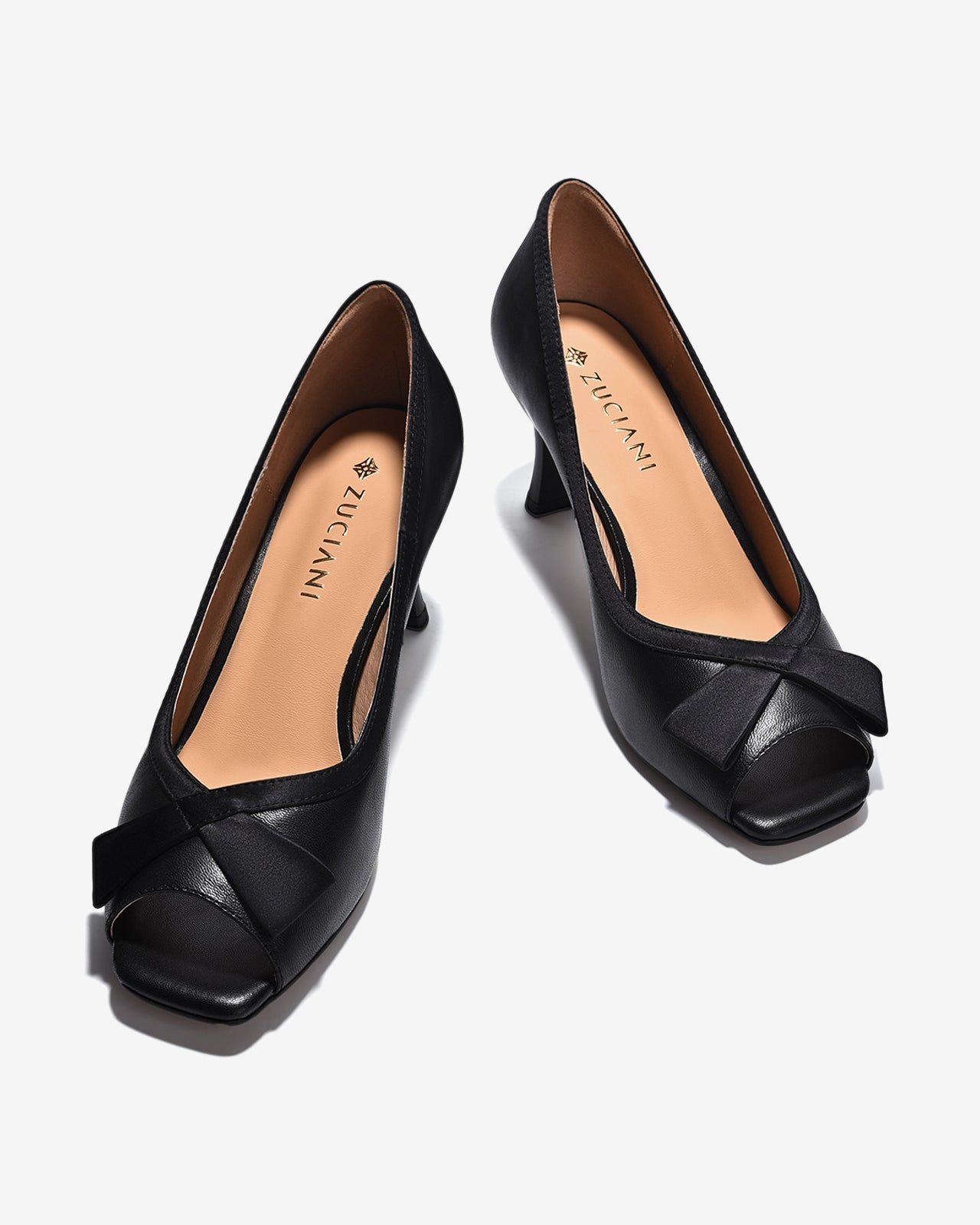 Giày Cao Gót Zuciani Da Mềm Hở Mũi-GCM21-Đen Color1