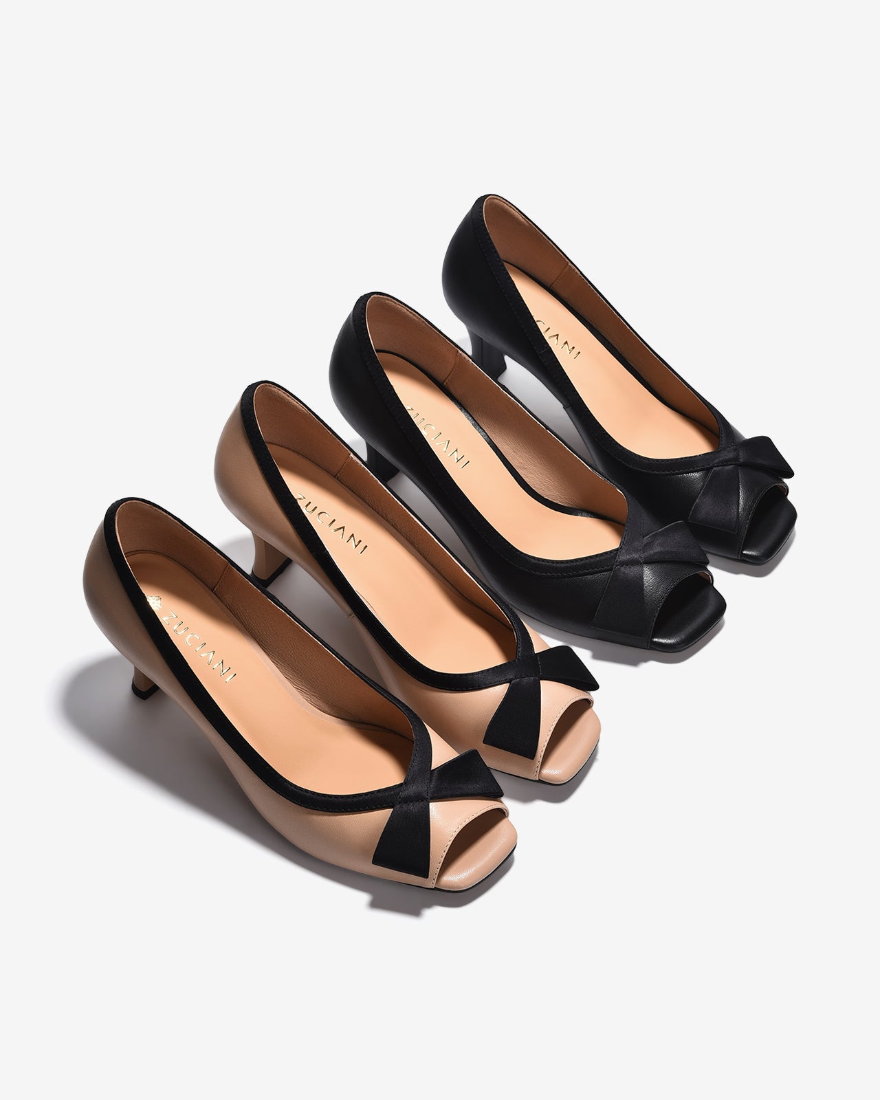 Giày Cao Gót Zuciani Da Mềm Hở Mũi-GCM21-Đen Color1