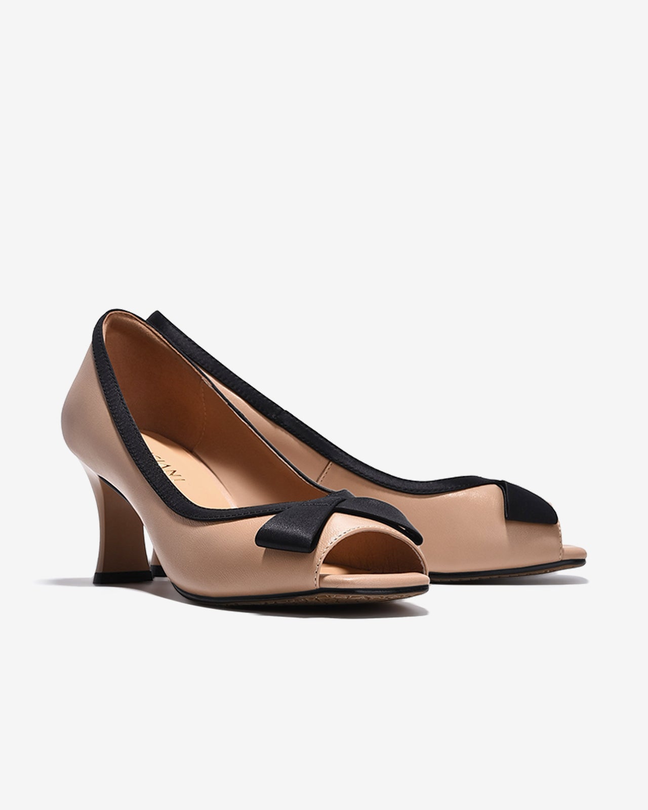 Giày Cao Gót Zuciani Da Mềm Hở Mũi-GCM21-Kem Color1