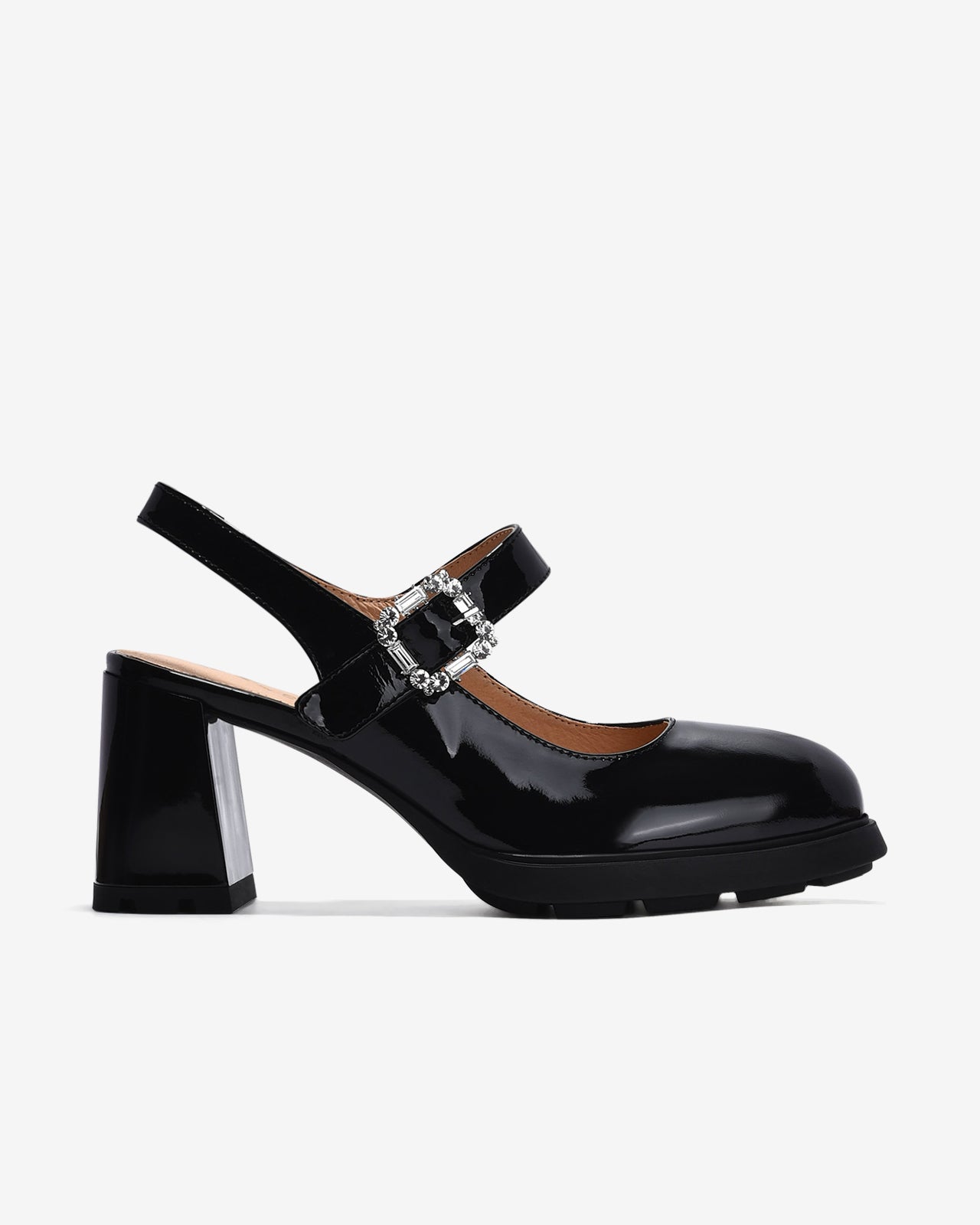 Giày Slingback Cao Gót Zuciani Mary Jane Da Bóng-GCM24-Đen Bóng Color1First