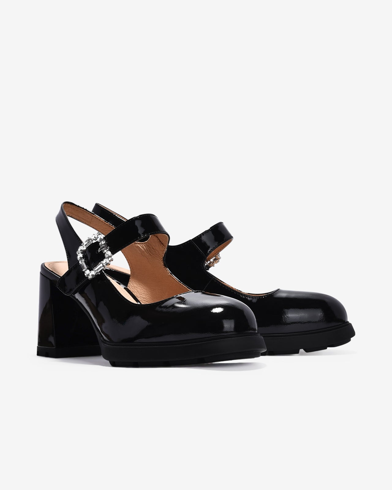 Giày Slingback Cao Gót Zuciani Mary Jane Da Bóng-GCM24-Đen Bóng Color2