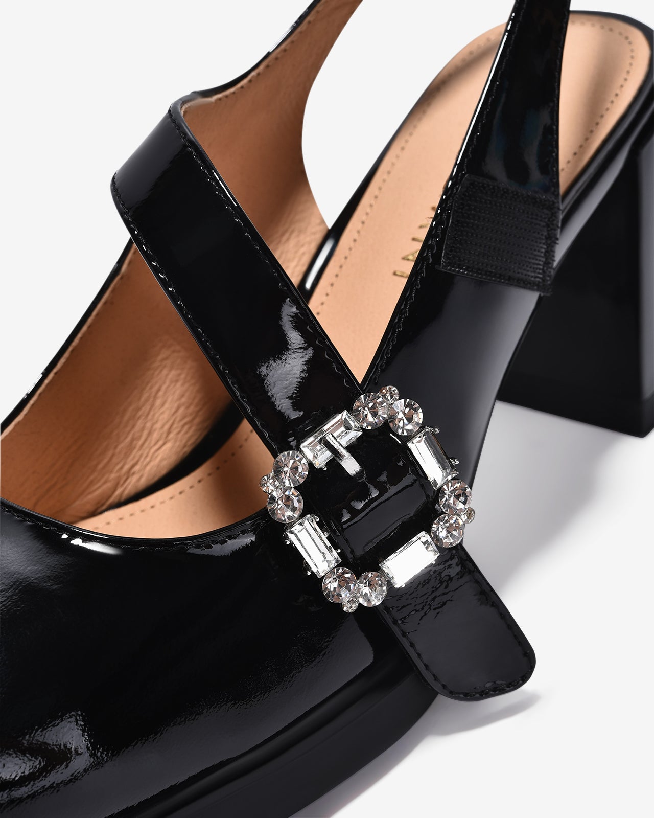 Giày Slingback Cao Gót Zuciani Mary Jane Da Bóng-GCM24-Đen Bóng Color2