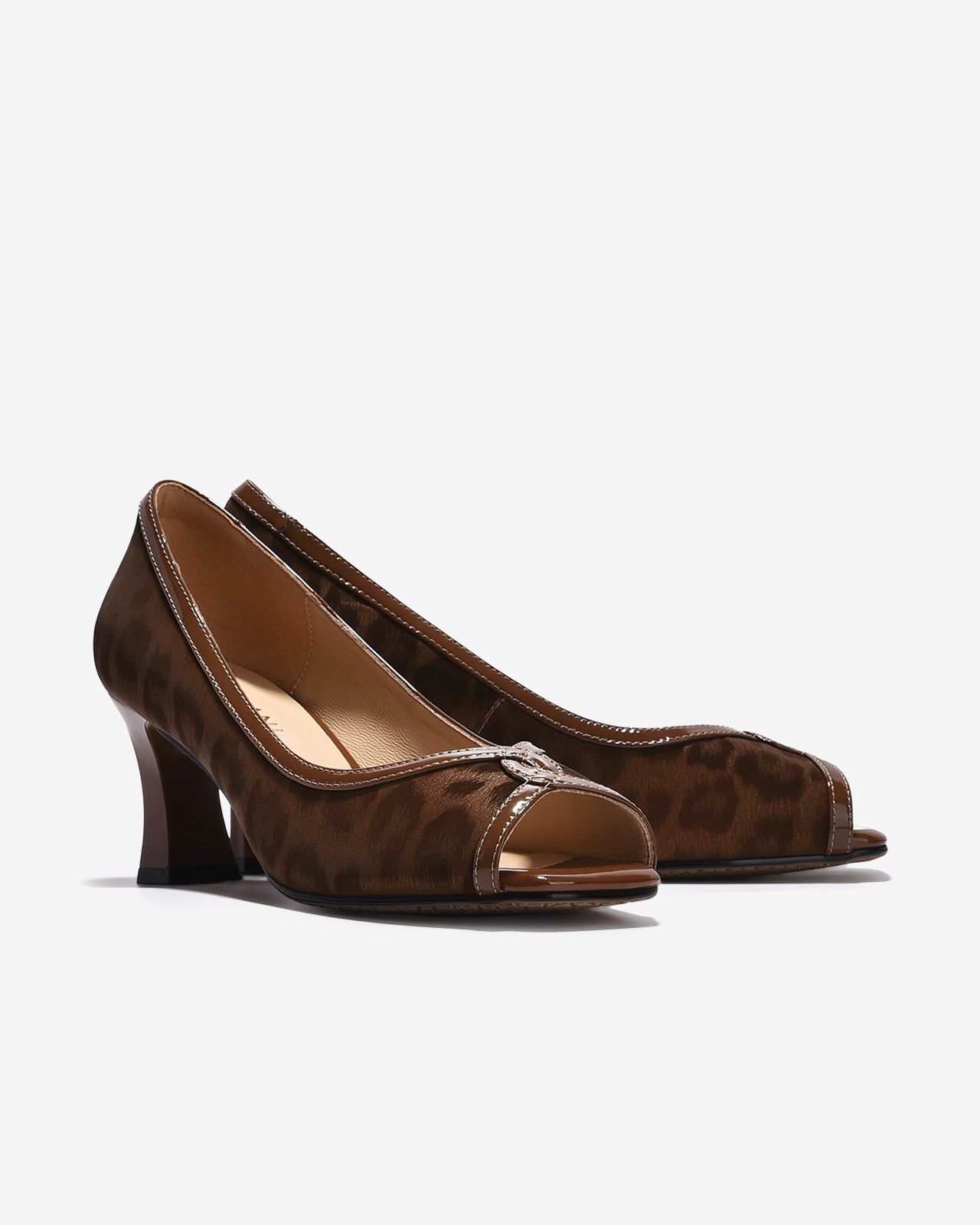 Giày Cao Gót Zuciani Hoạ Tiết Da Beo-GCM30-Nâu Color2