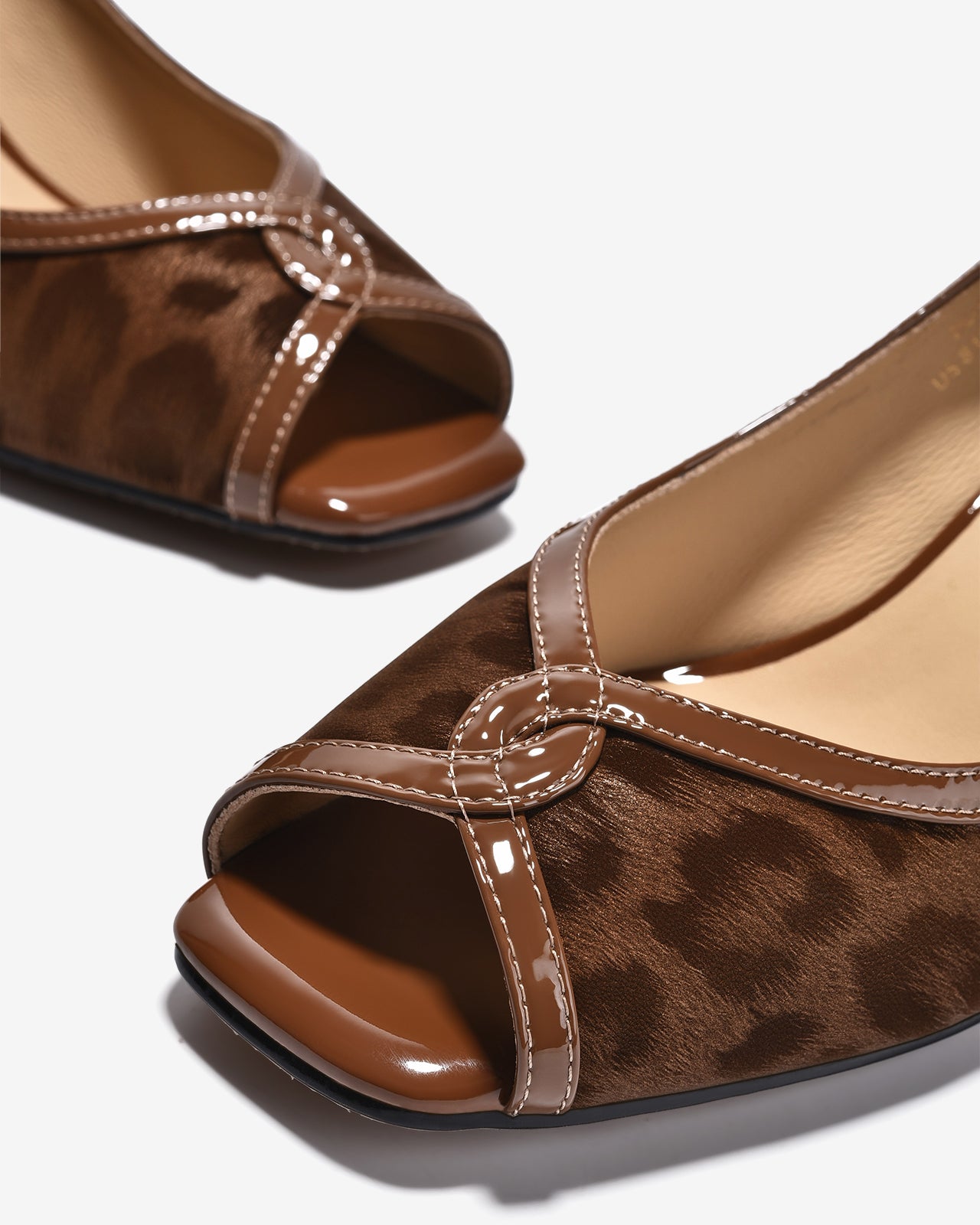 Giày Cao Gót Zuciani Hoạ Tiết Da Beo-GCM30-Nâu Color2