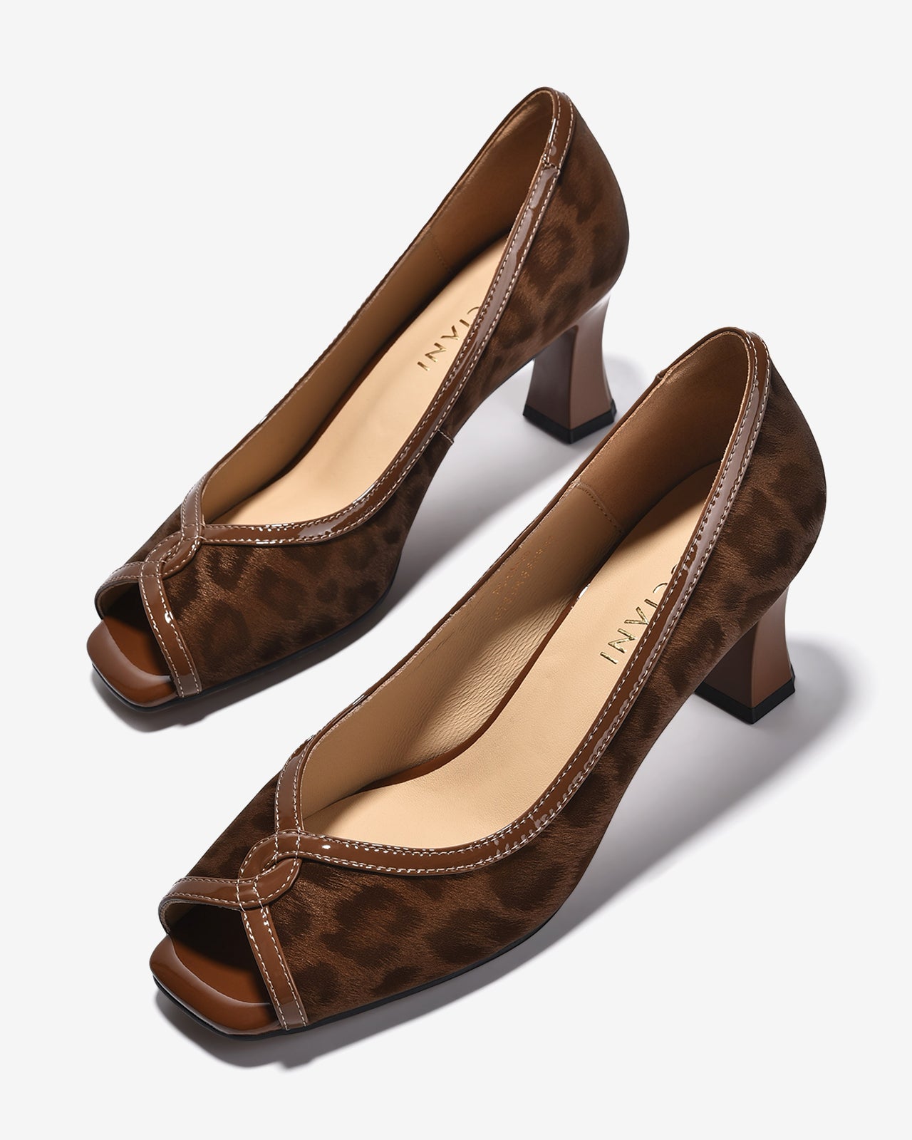 Giày Cao Gót Zuciani Hoạ Tiết Da Beo-GCM30-Nâu Color2