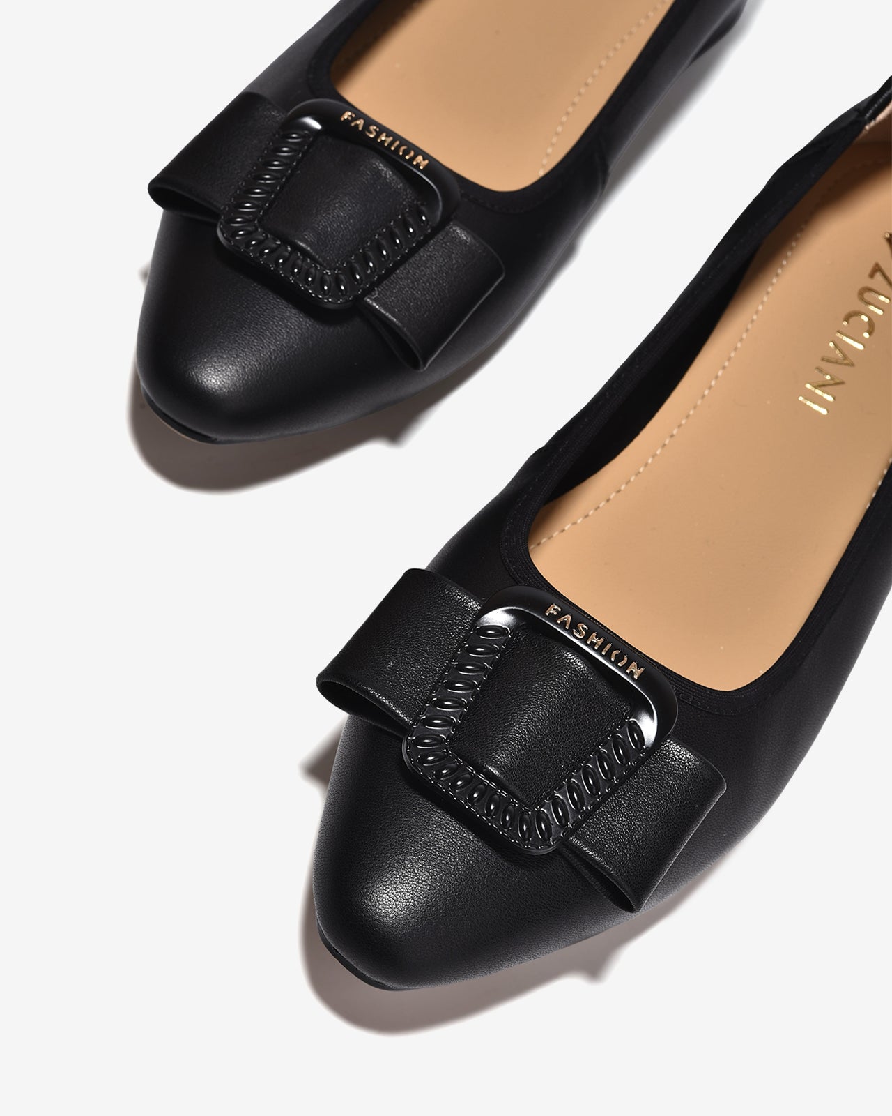 Giày Cao Gót Zuciani Gót Vuông Khóa Nơ-GCM38-Đen Color1