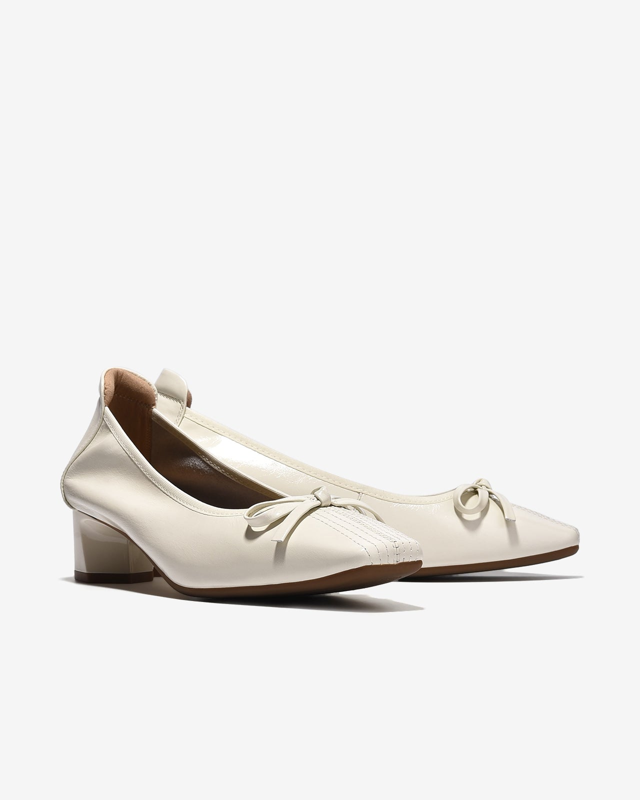 Giày Cao Gót Zuciani Da Mềm Đính Nơ-GCM41-Kem Color1