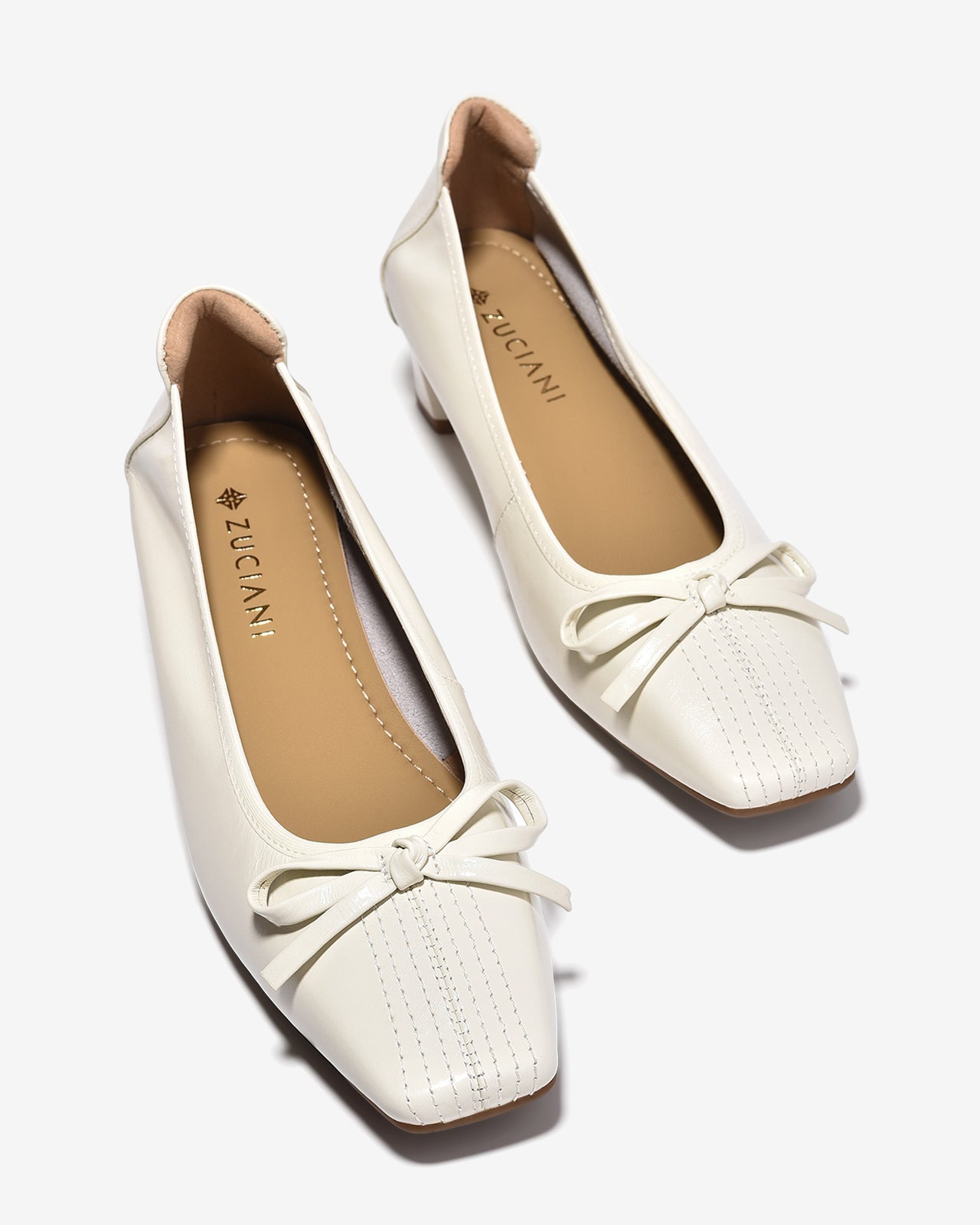 Giày Cao Gót Zuciani Da Mềm Đính Nơ-GCM41-Kem Color2