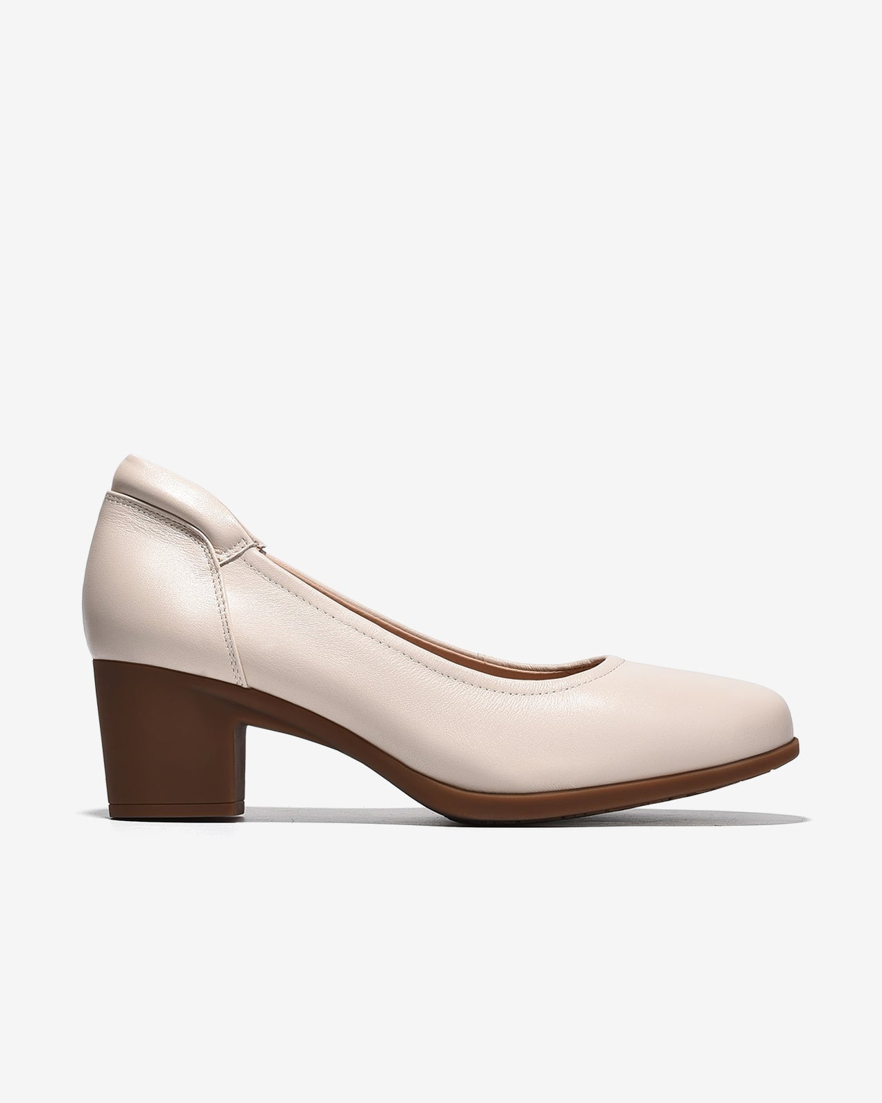 Giày Cao Gót Zuciani Đế 6CM Trơn-GCM42-Kem Color1First