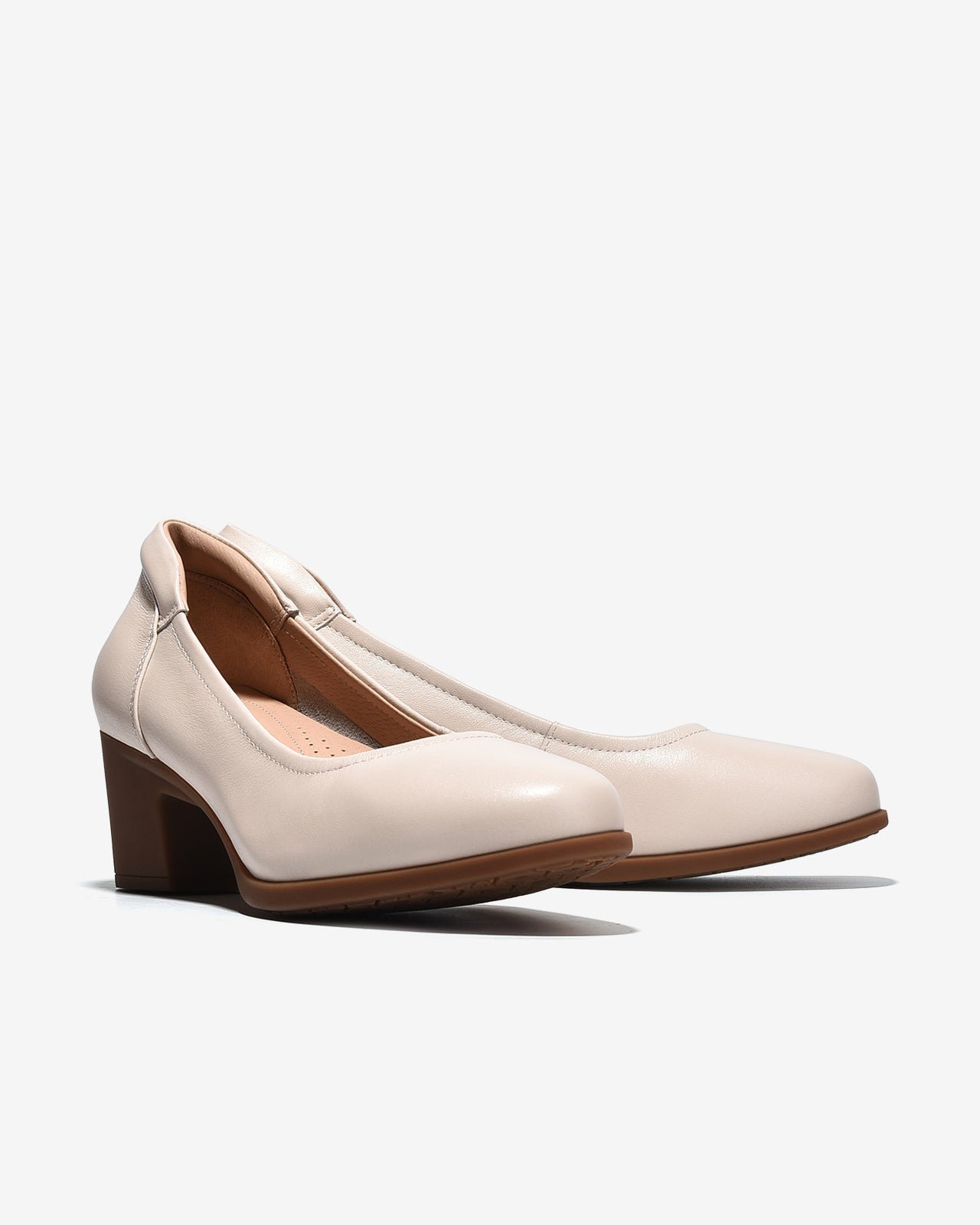 Giày Cao Gót Zuciani Đế 6CM Trơn-GCM42-Kem Color2