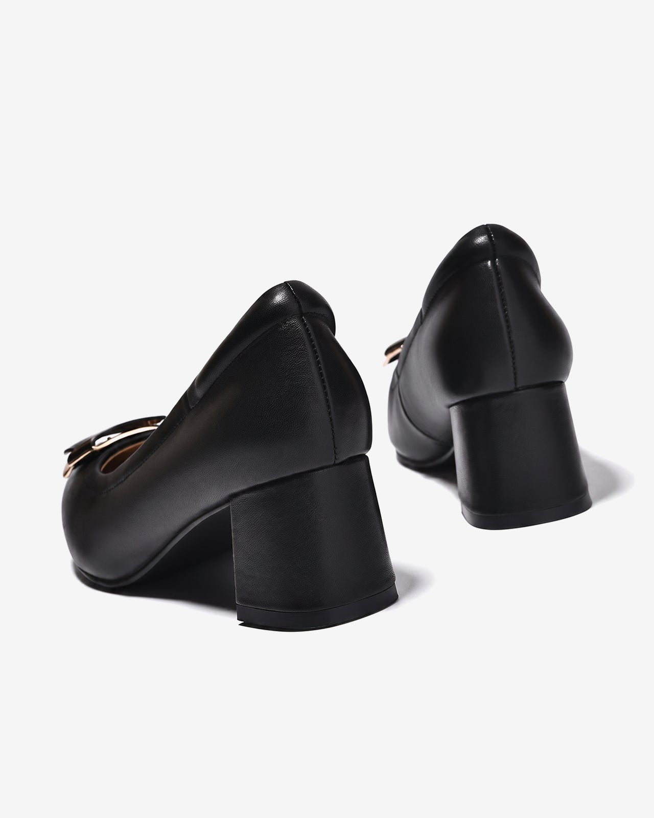 Giày Cao Gót Zuciani Đế Trụ Phối Khóa-GSD04Đen Color2