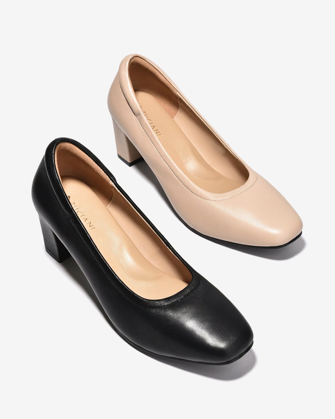 Giày Cao Gót Nữ Gót Trụ Zuciani Venaro Sofa Pumps-GSD07-Kem Color2