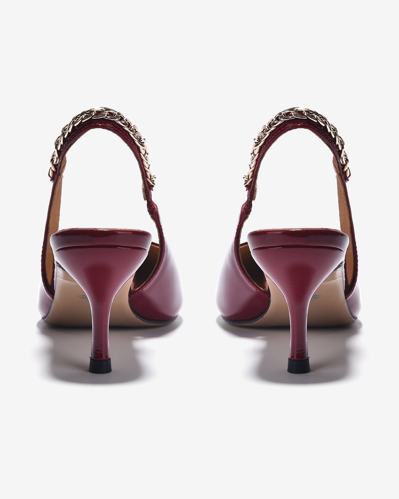 Giày Cao Gót Slingback Zuciani Quai Phối Xích-GTP02-Đỏ Color1