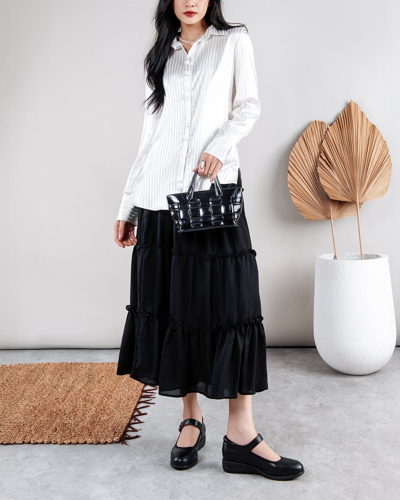 Giày Xuồng Zuciani Mũi Tròn Khoá Tim-GCM28-Đen Color2