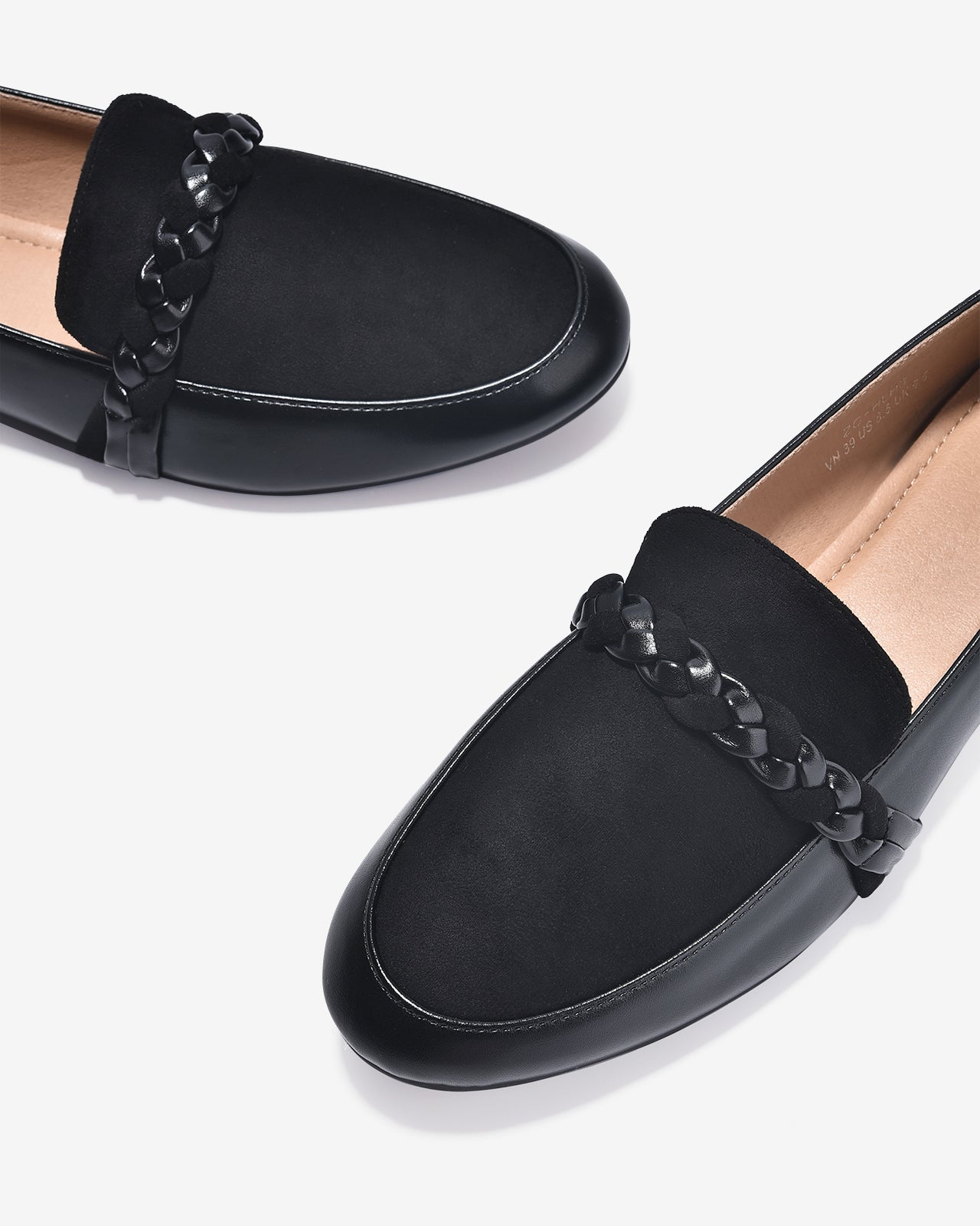 Giày Mọi Nữ Zucia Quai Thắt Bím Phối Màu-GHLH3-Đen Color2
