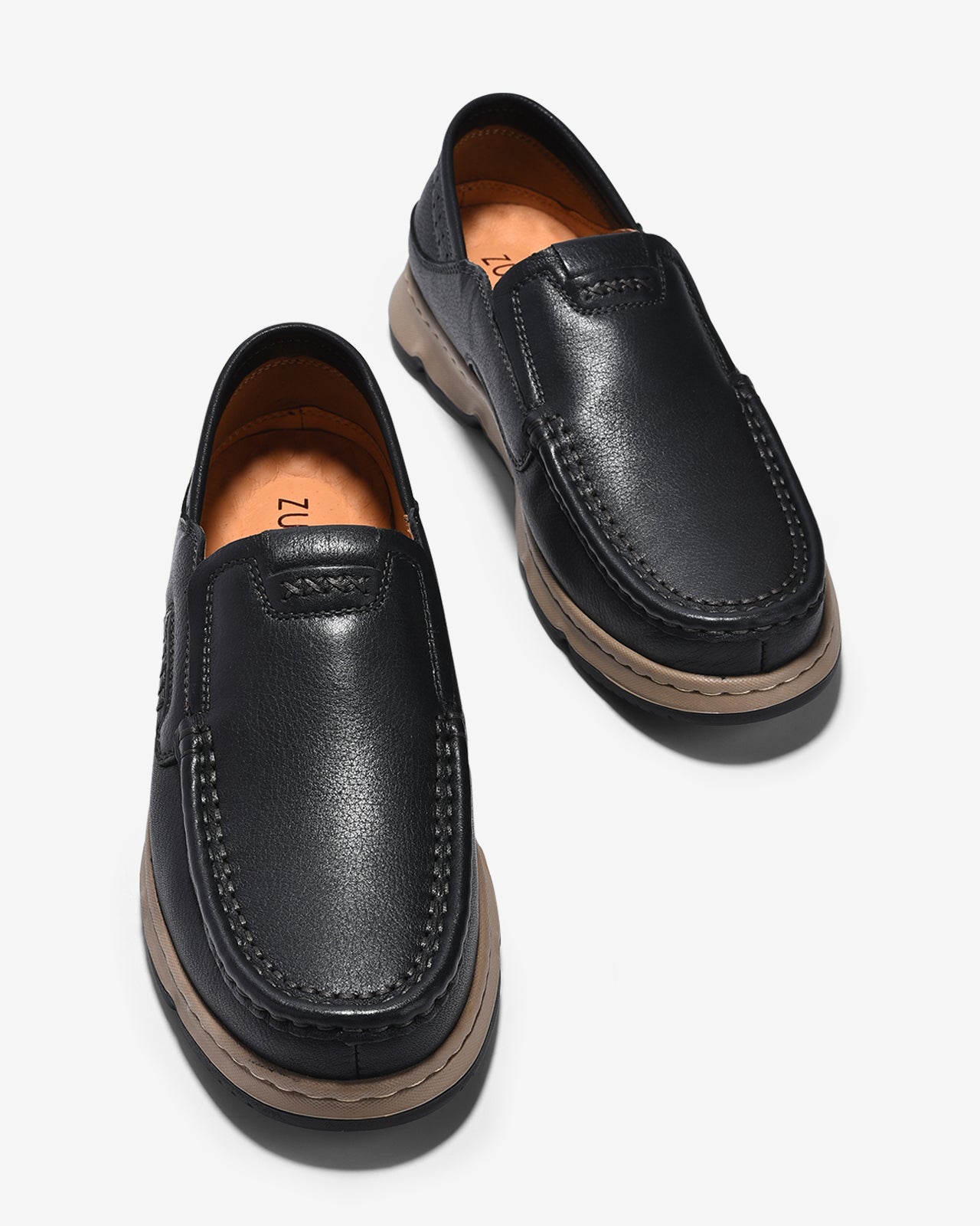 Giày Lười Nam Zuciani Đế Phối Màu-GCF71-Đen Color2