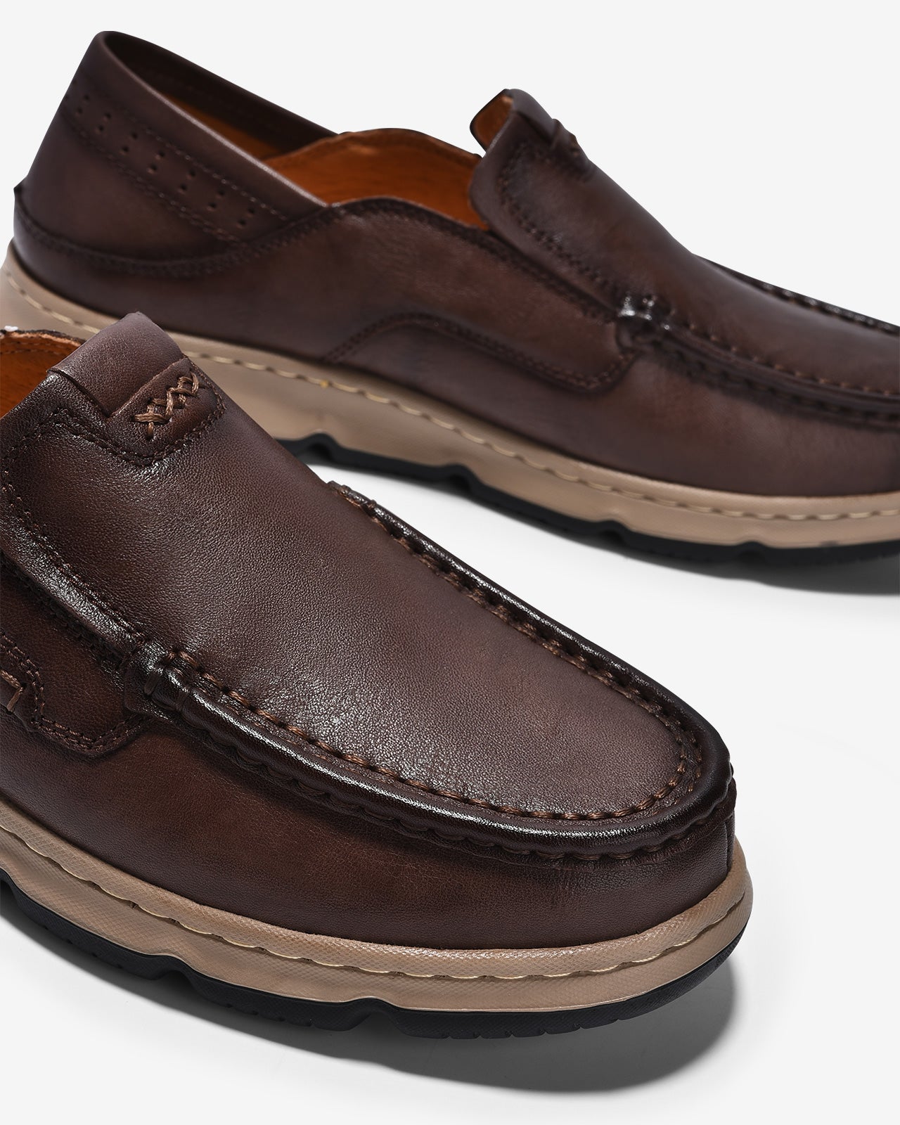 Giày Lười Nam Zuciani Đế Phối Màu-GCF71-Nâu Color1