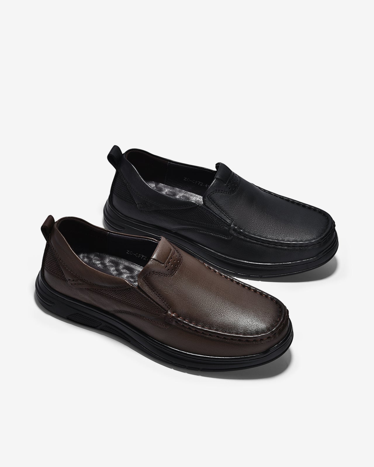 Giày Lười Nam Zuciani Da Mền Trơn-GCF72-Đen Color1