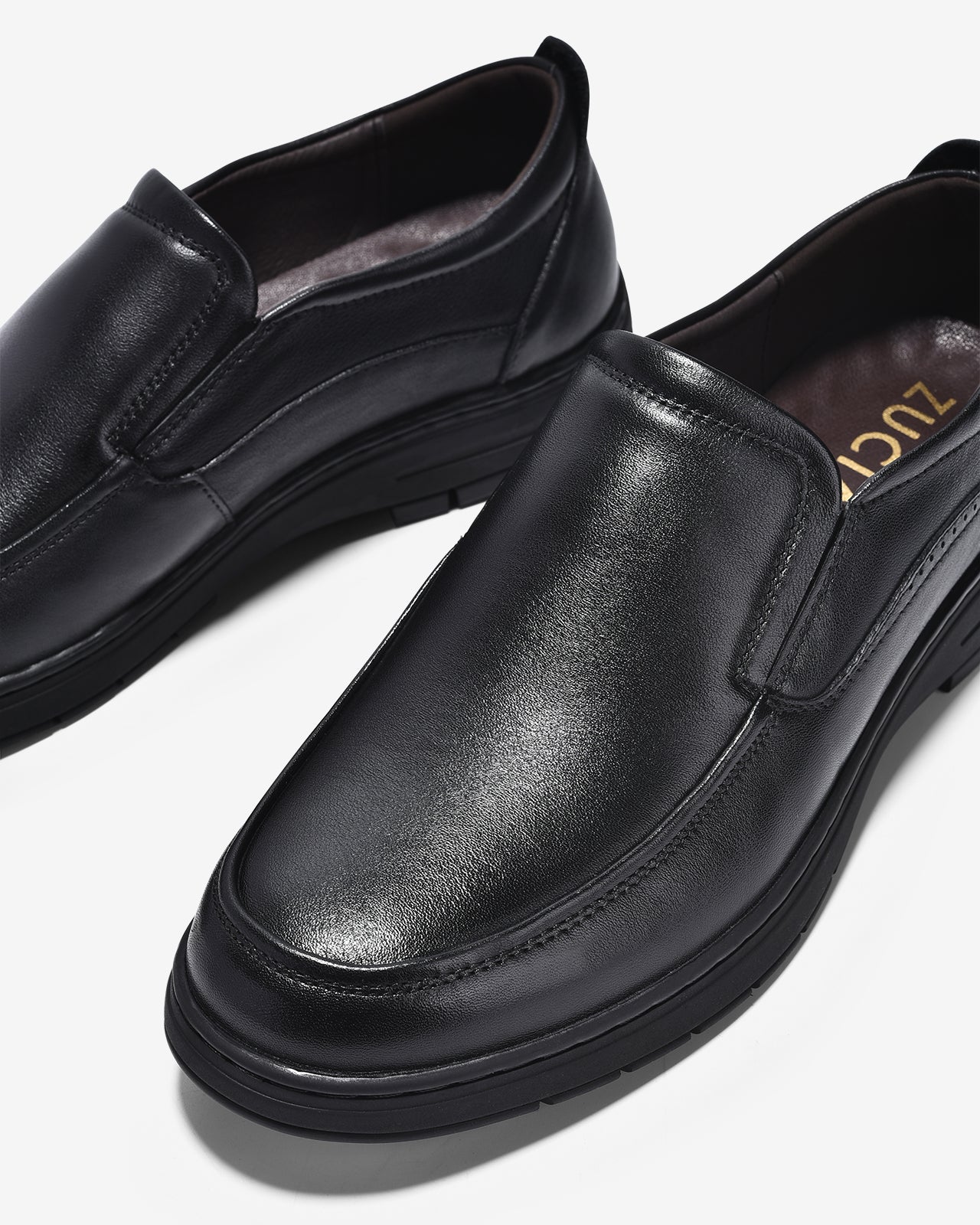 Giày Lười Nam Zuciani Đế Cao Su Đúc Da Mềm-GCF73-Đen Color1