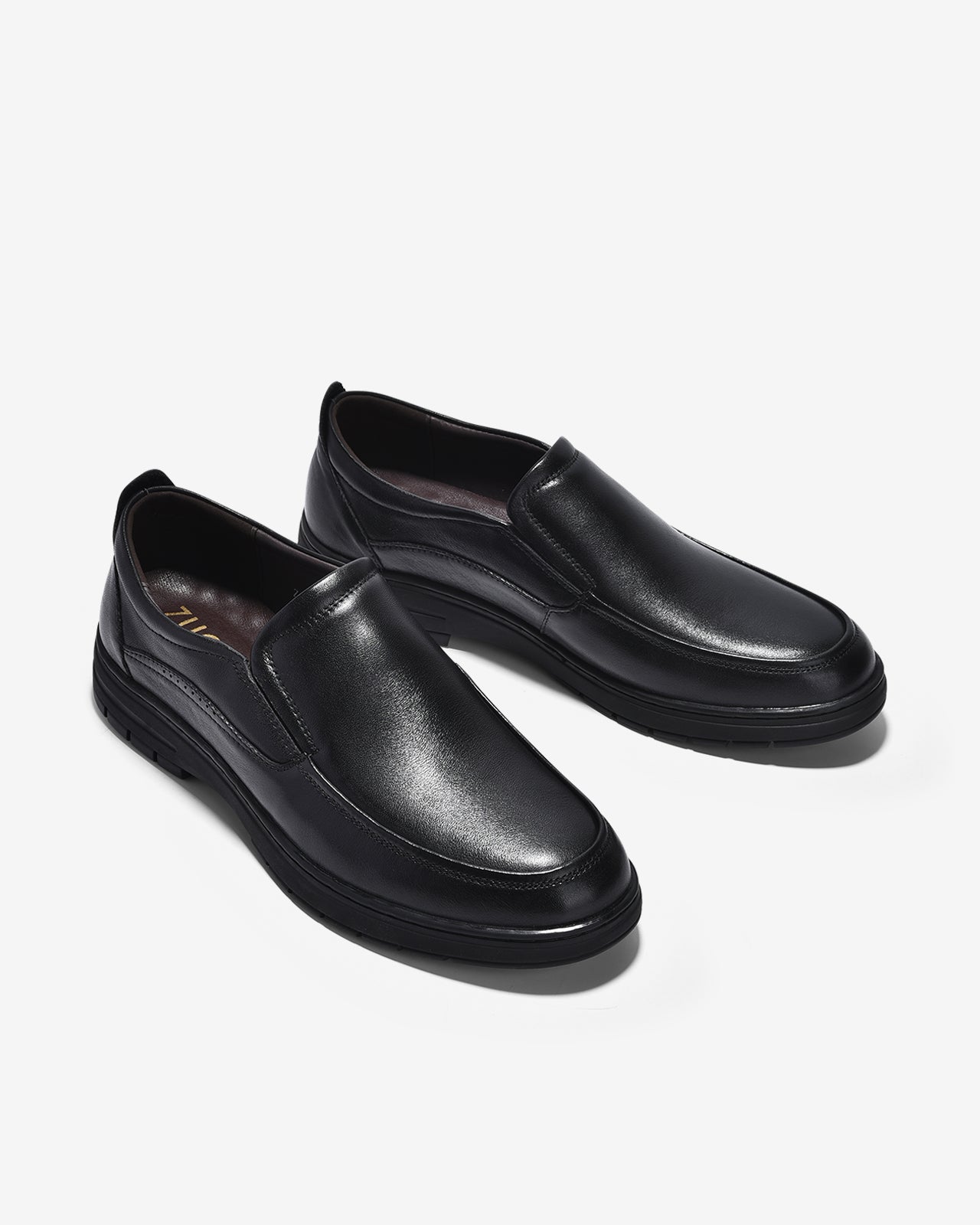 Giày Lười Nam Zuciani Đế Cao Su Đúc Da Mềm-GCF73-Đen Color1