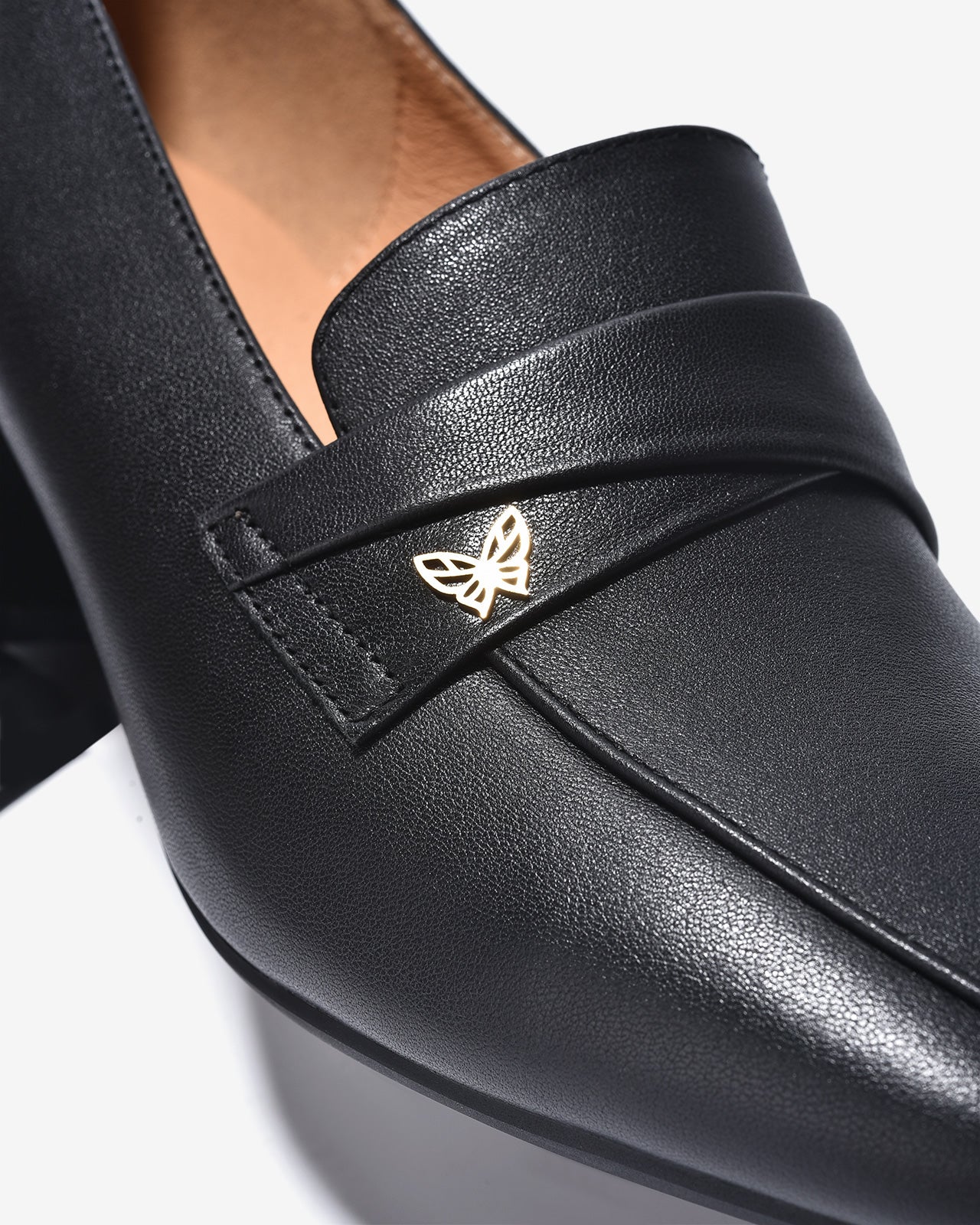 Giày Mọi Zuciani Đế 6CM Đính Hình Bướm-GCL14-Đen Color1