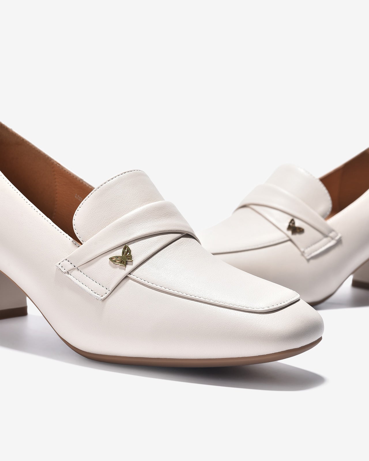 Giày Mọi Zuciani Đế 6CM Đính Hình Bướm-GCL14-Trắng Color2