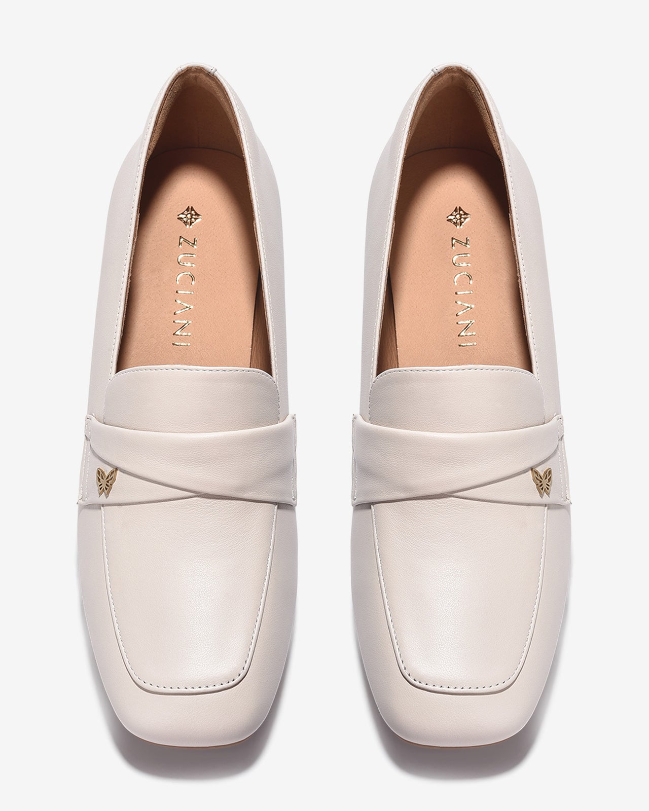 Giày Mọi Zuciani Đế 6CM Đính Hình Bướm-GCL14-Trắng Color2