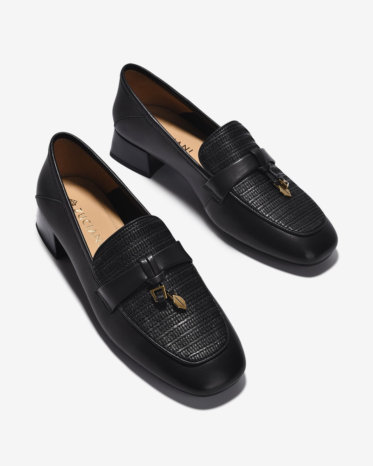 Giày Mọi Nữ Zuciani Phối Vân Dệt-GCM02-Đen Color2