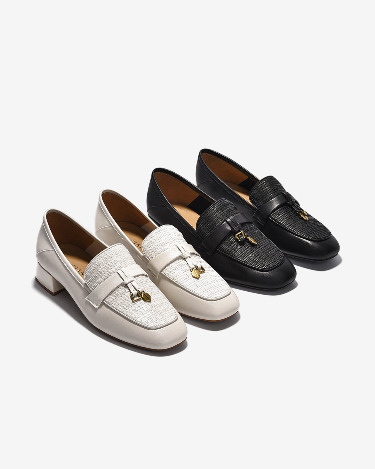 Giày Mọi Nữ Zuciani Phối Vân Dệt-GCM02-Đen Color2