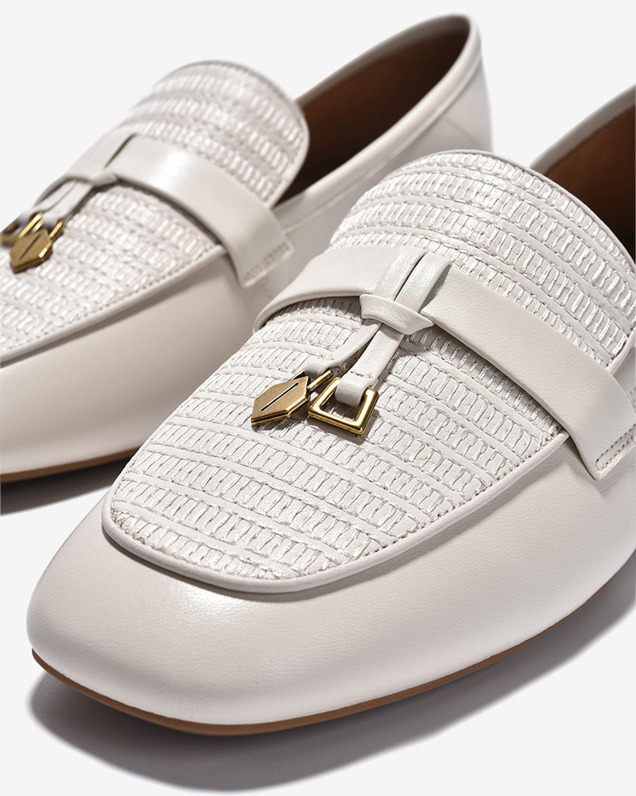 Giày Mọi Nữ Zuciani Phối Vân Dệt-GCM02-Trắng Color2