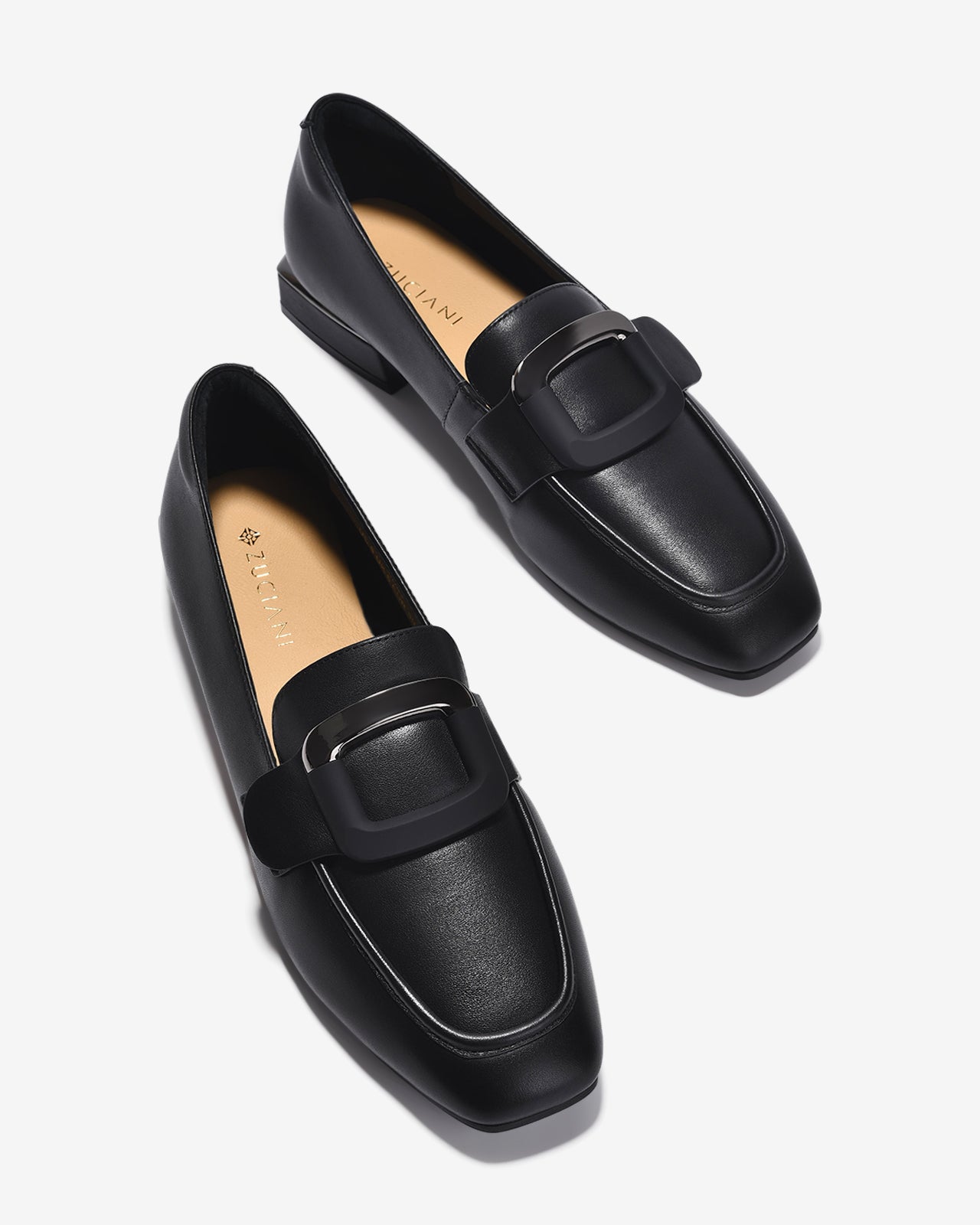 Giày Mọi Nữ Zuciani Thanh Lịch Phối Khóa-GMD05-Đen Color1