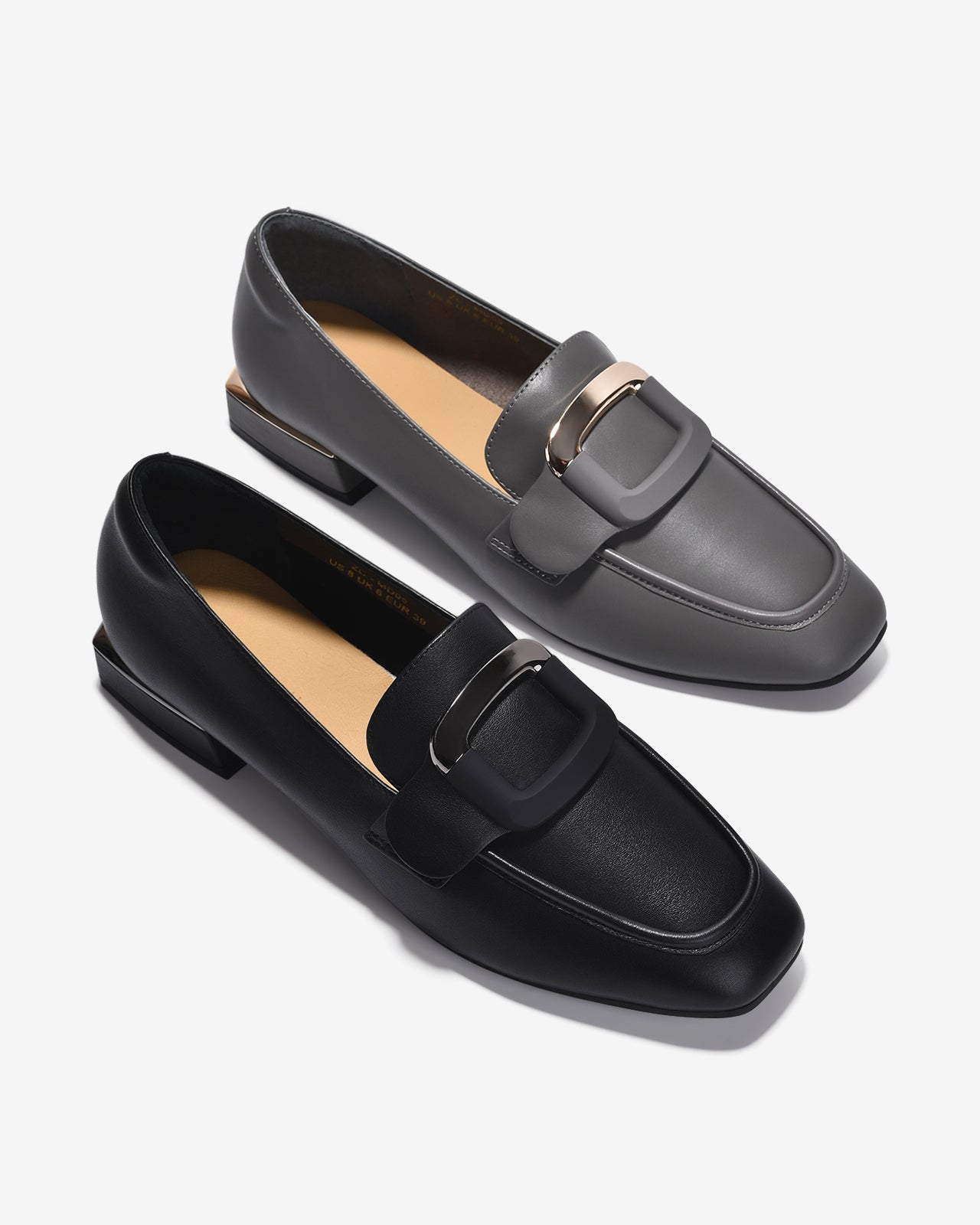 Giày Mọi Nữ Zuciani Thanh Lịch Phối Khóa-GMD05-Đen Color2