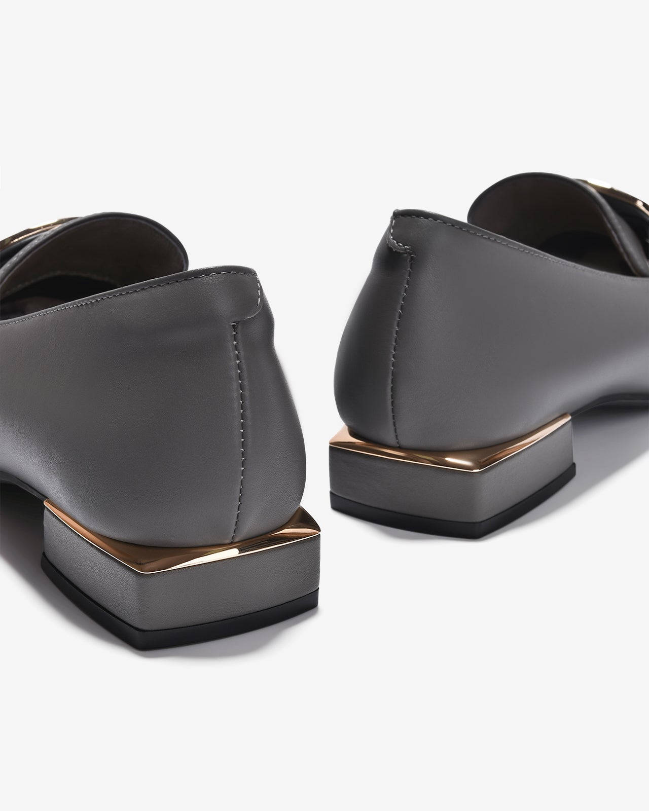 Giày Mọi Nữ Zuciani Thanh Lịch Phối Khóa-GMD05-Xám Color2