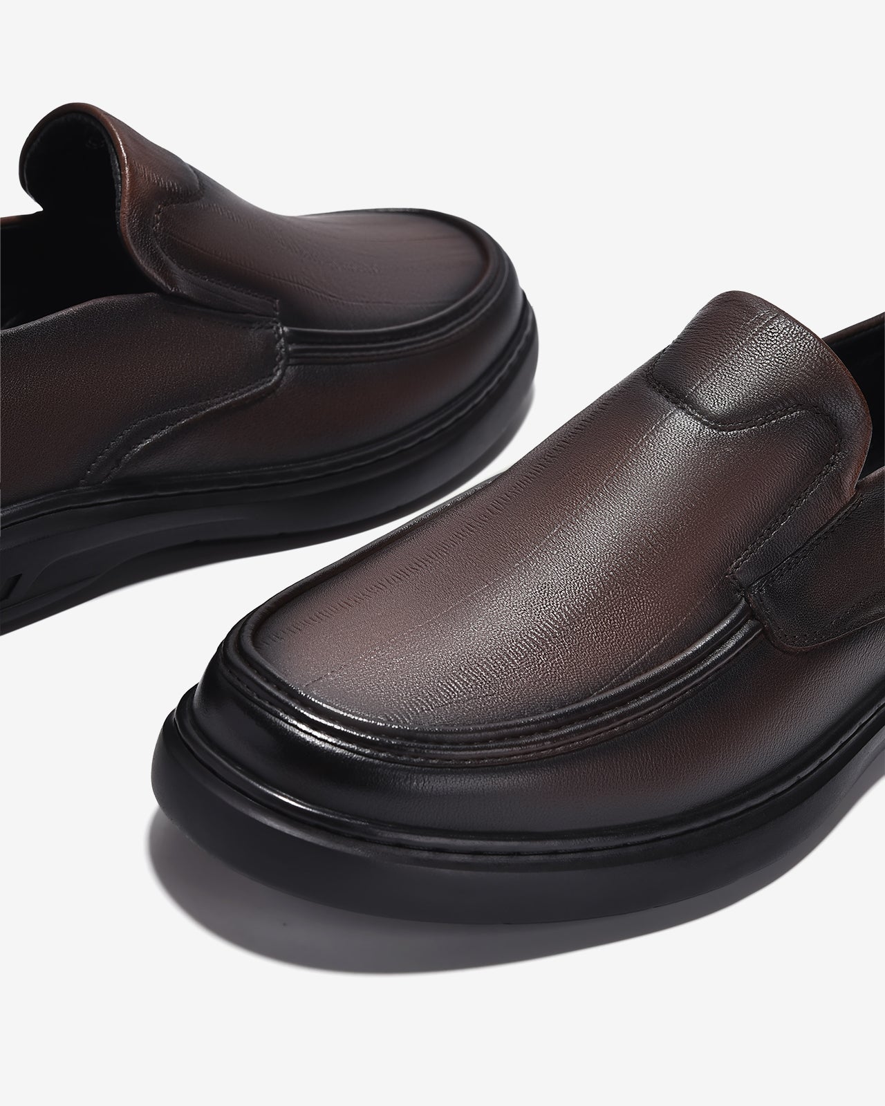 Giày Lười Nam Zuciani Da Cao Cấp Phối Vân-GRD59-Nâu Color2