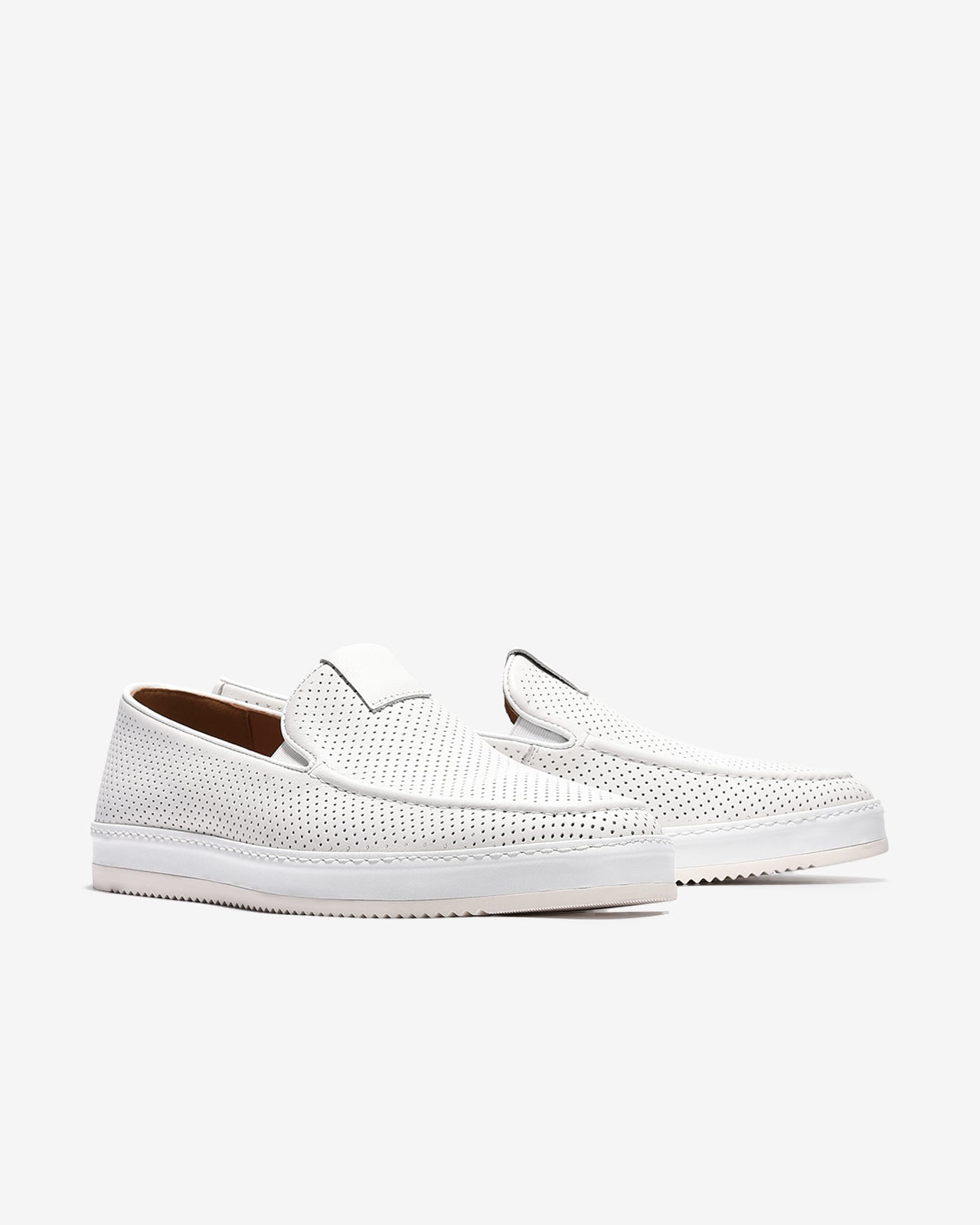 Giày Lười Nam Zuciani Da Trơn Đục Lỗ-GRW11-Trắng Color1