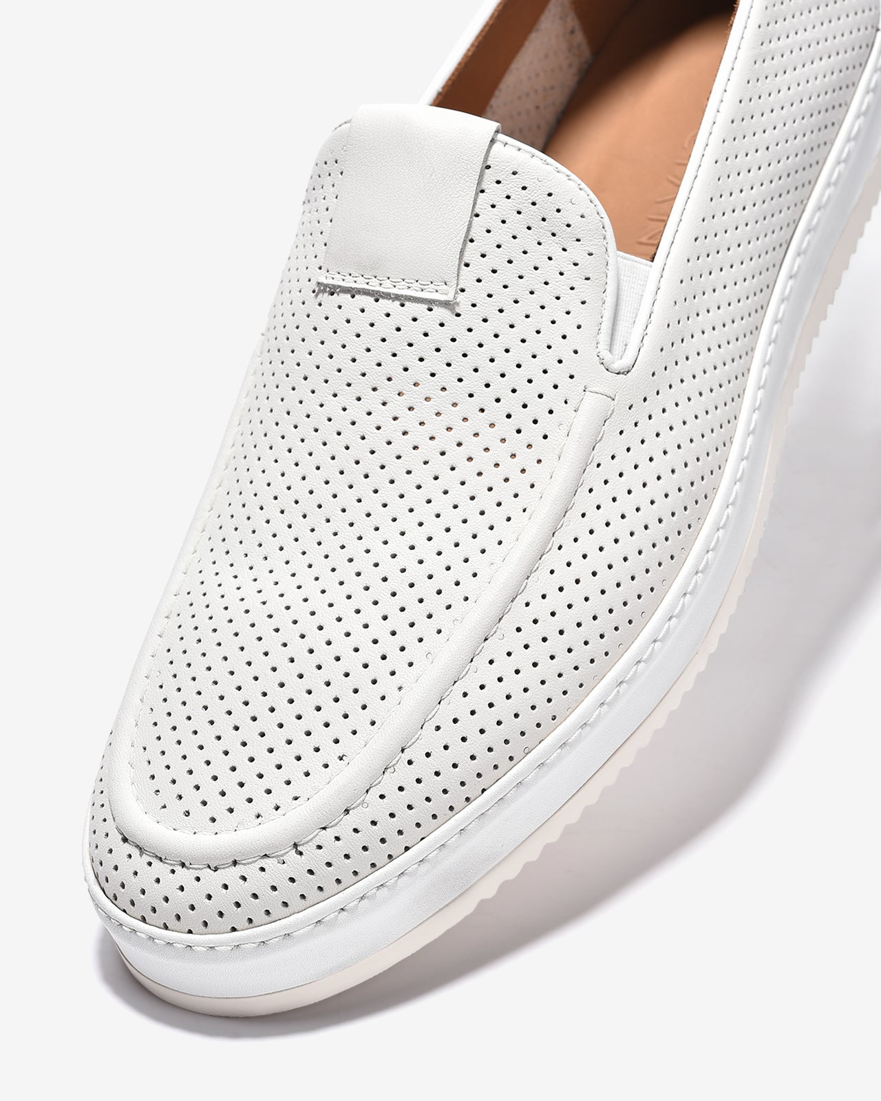 Giày Lười Nam Zuciani Da Trơn Đục Lỗ-GRW11-Trắng Color1