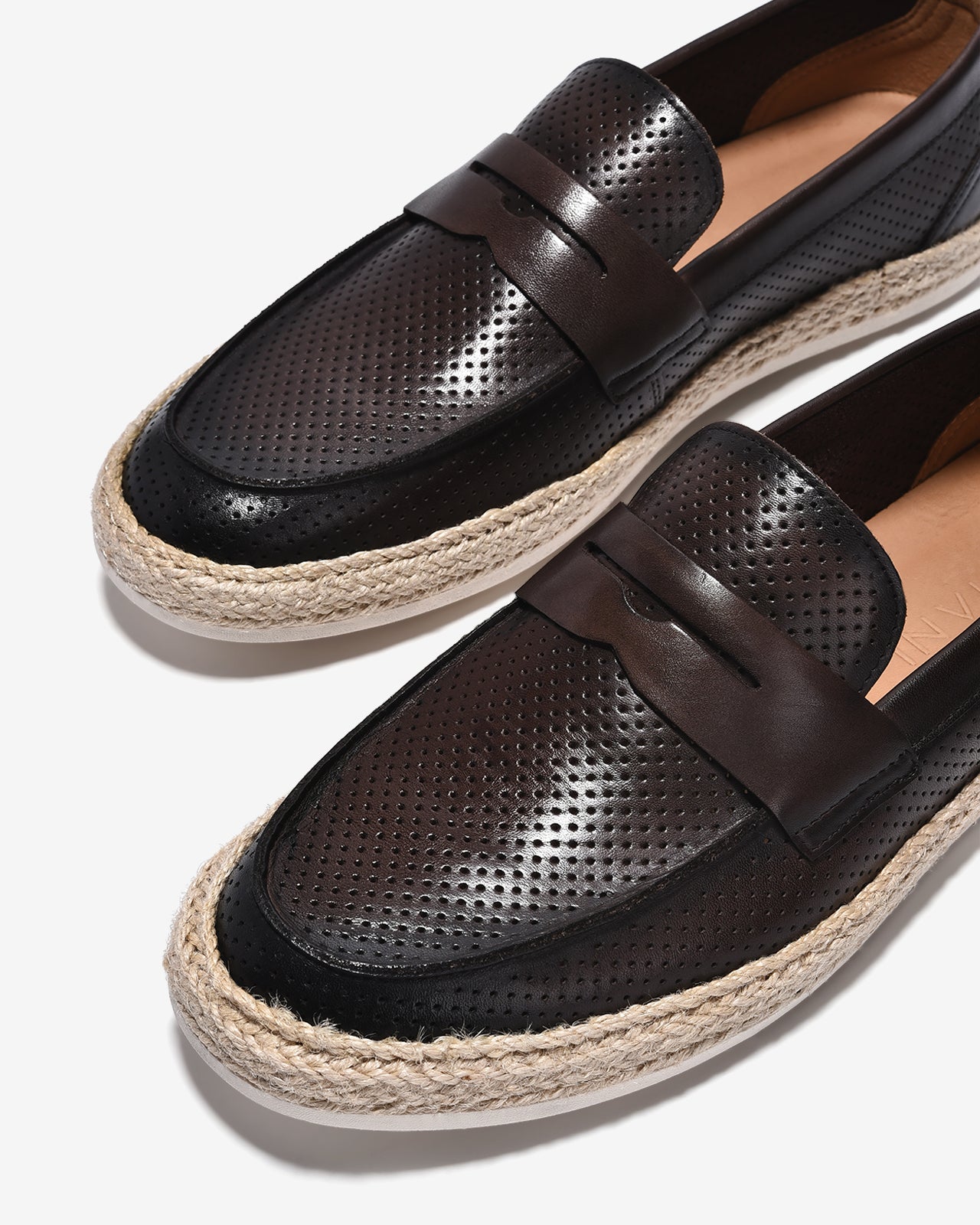 Giày Lười Nam Zuciani Đục Lỗ Đế Cói-GRW17-Nâu Color1