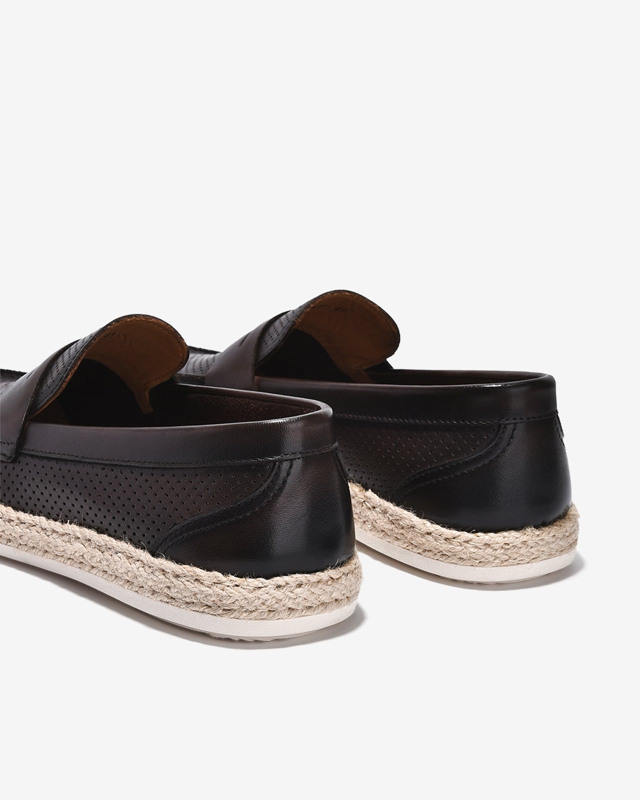 Giày Lười Nam Zuciani Đục Lỗ Đế Cói-GRW17-Nâu Color1