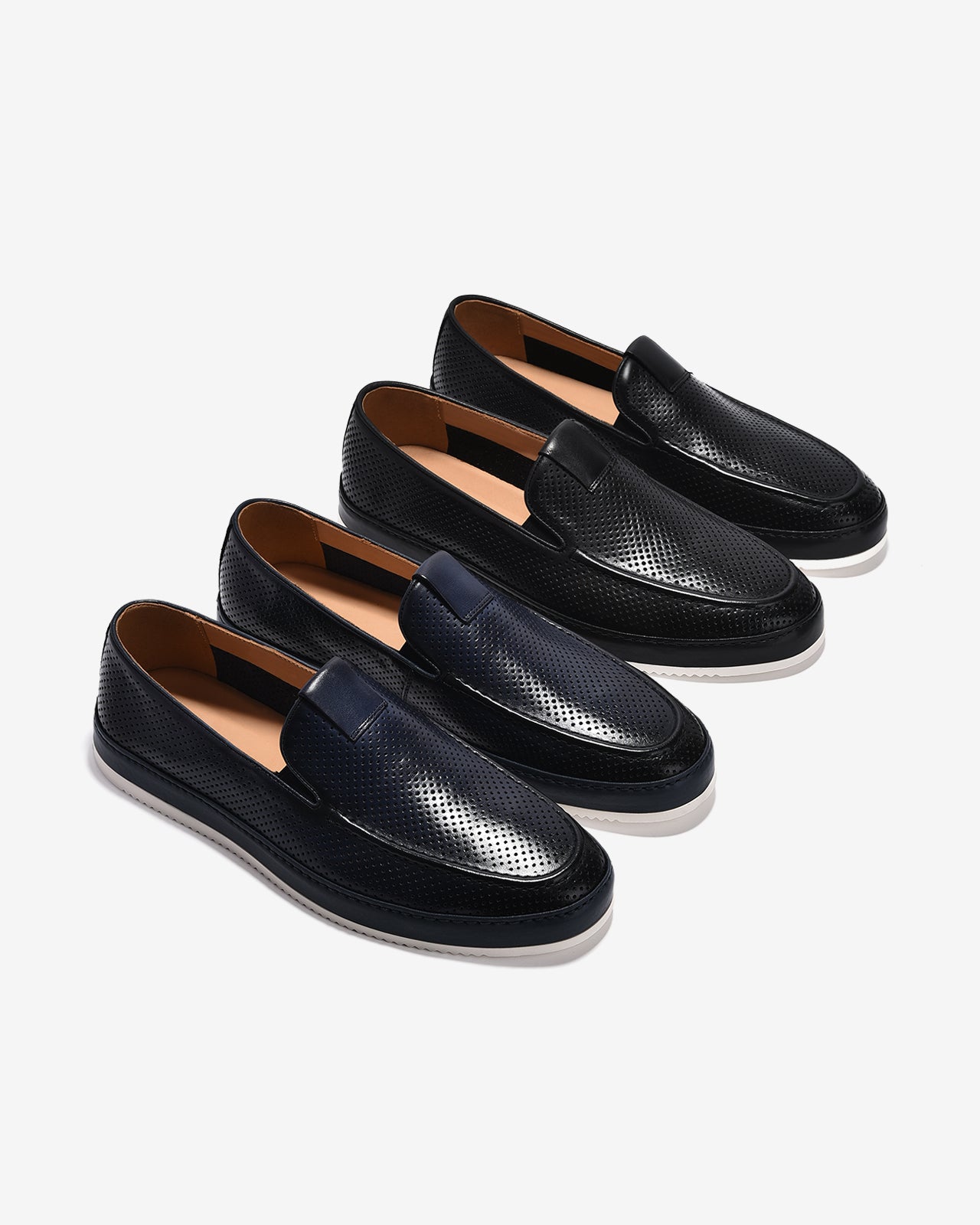 Giày Lười Nam Zuciani Đế Bằng Phối Màu-GRW18-Đen Color1