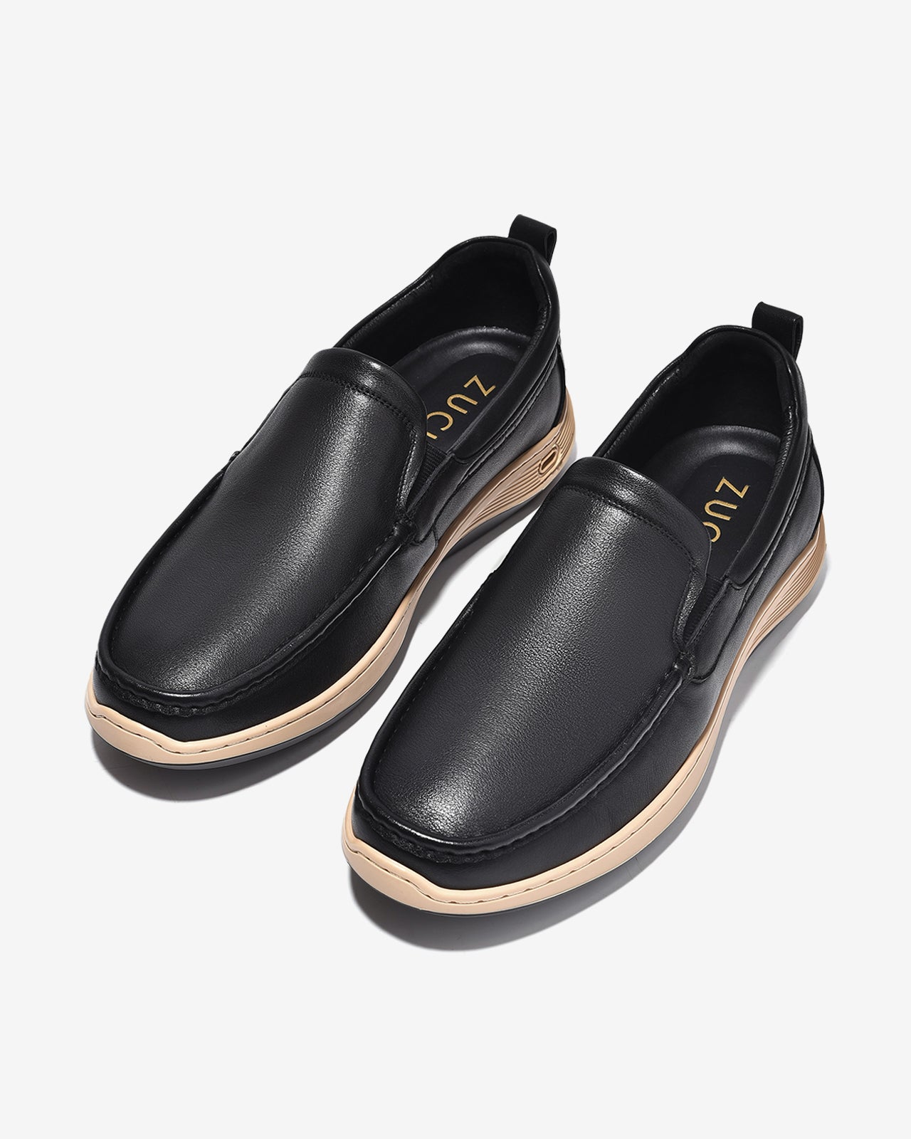 Giày Lười Nam Zuciani Phối Viền Nổi-GSD13Đen Color2