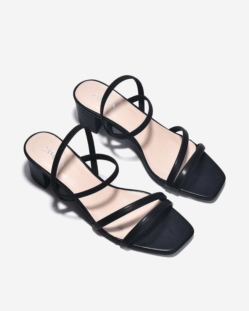 Giày Sandal Cao Gót Zucia Quai Mảnh Trơn-SHLG9-Đen Color3