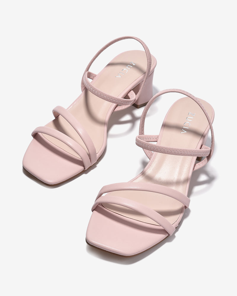 Giày Sandal Cao Gót Zucia Quai Mảnh Trơn-SHLG9-Hồng Color2