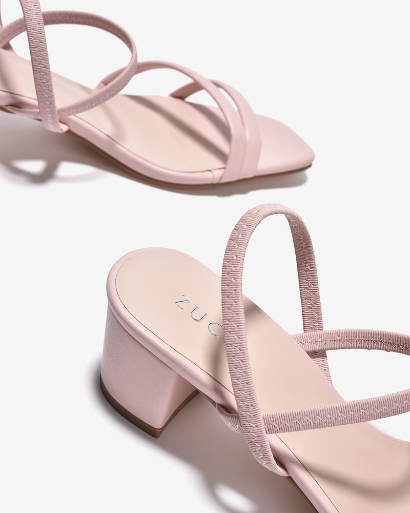 Giày Sandal Cao Gót Zucia Quai Mảnh Trơn-SHLG9-Hồng Color1