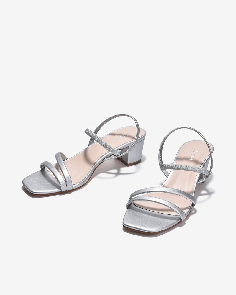 Giày Sandal Cao Gót Zucia Quai Mảnh Trơn-SHLG9-Xám Color3